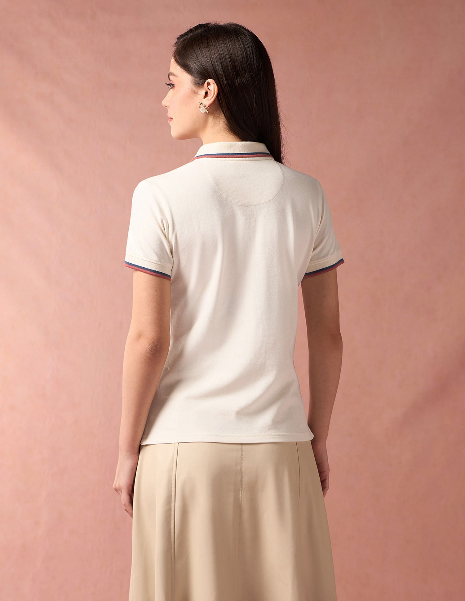 Open Placket Solid Polo Shirt Off White - U.S. POLO ASSN. | Large