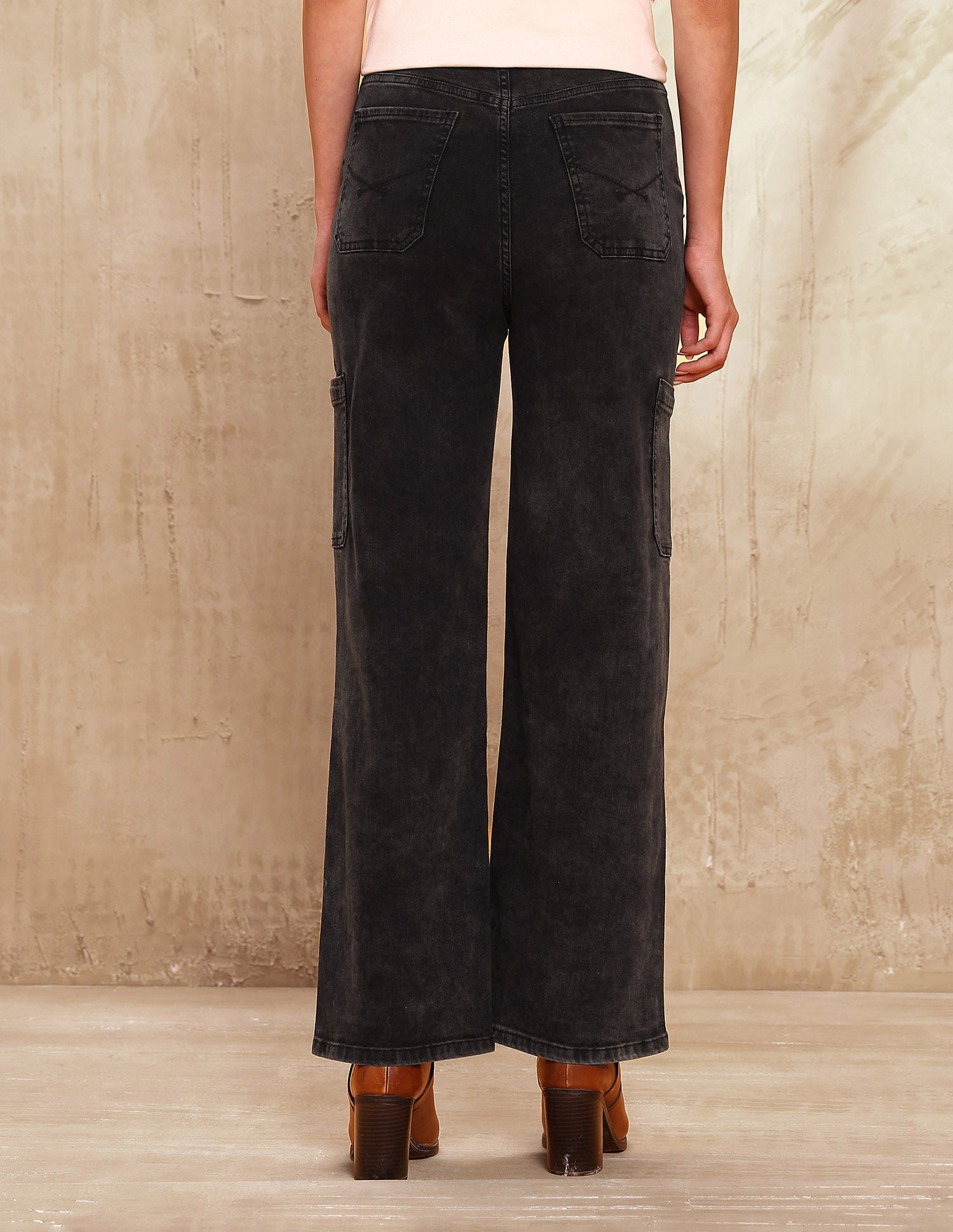 High Rise Wide Leg Fit Jeans Grey - U.S. POLO ASSN. | Large