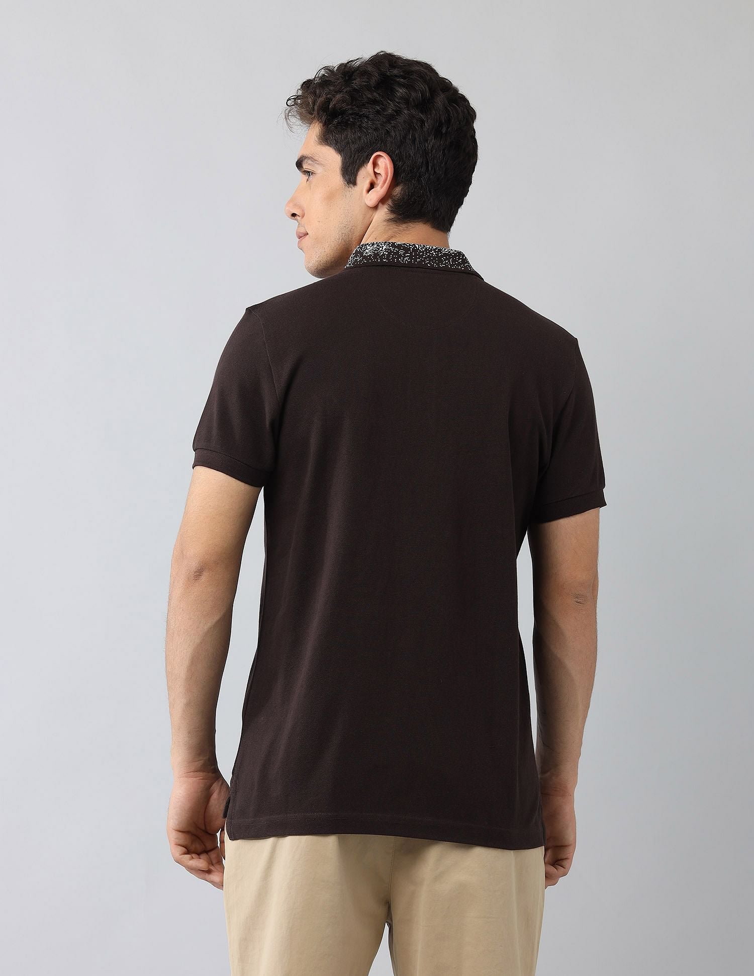 Muscle Fit Brand Printed Polo Shirt Dark Brown - U.S. Polo Assn. India | Large