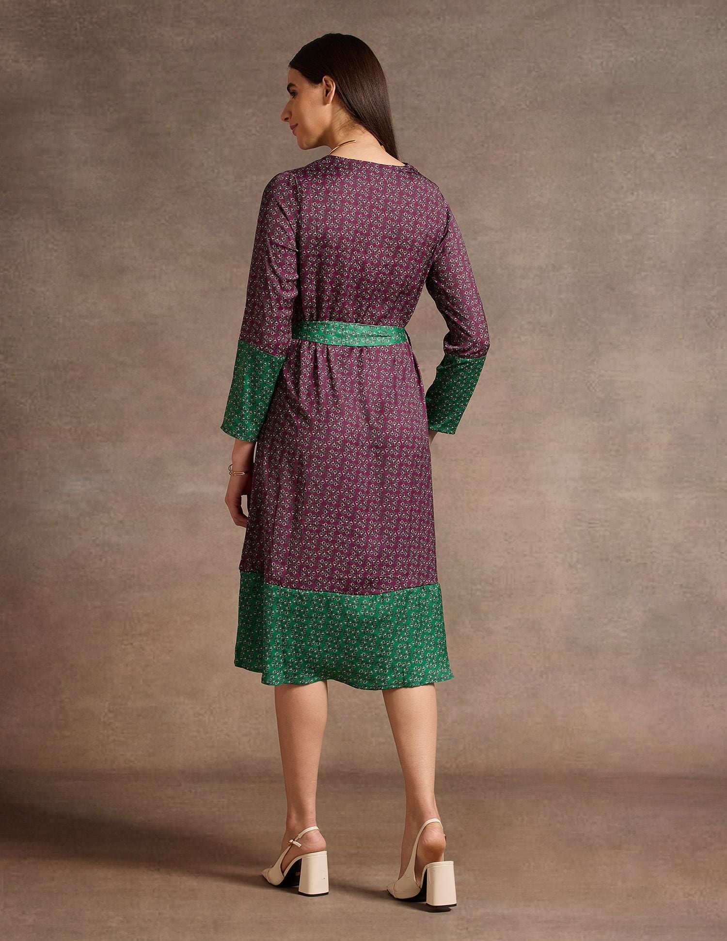 All Over Print Wrap Dress Purple - U.S. POLO ASSN. | Large