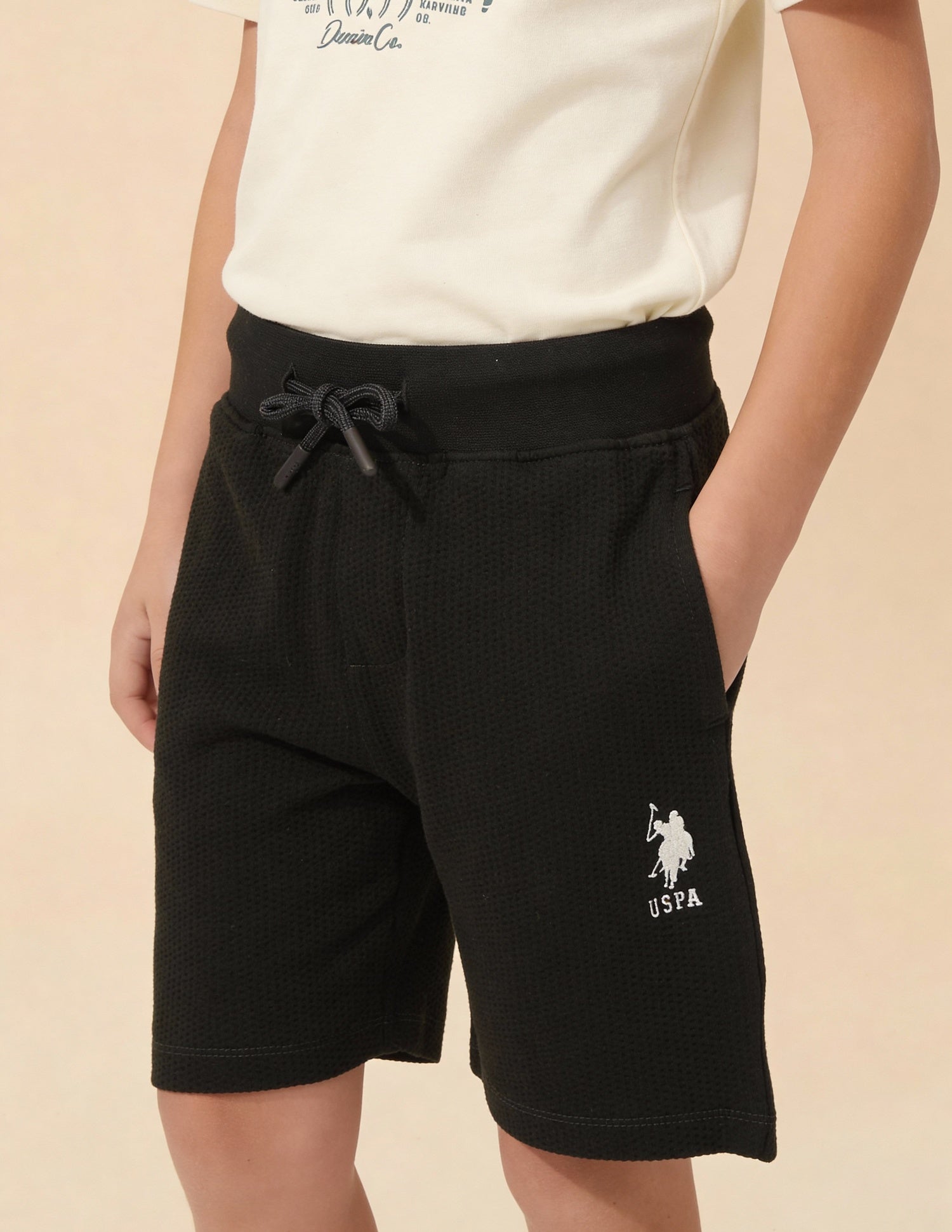 Textured Regular Fit Shorts Dark Green - U.S. Polo Assn. India | Large