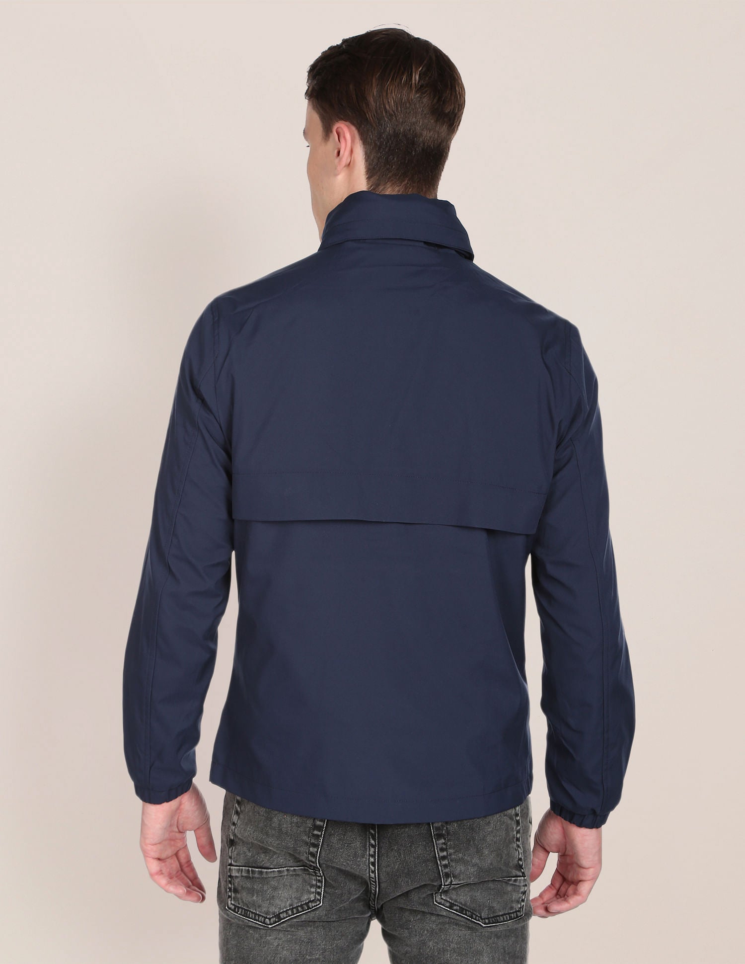 Brand Print Detachable Hood Casual Jacket Navy - U.S. POLO ASSN. | Large