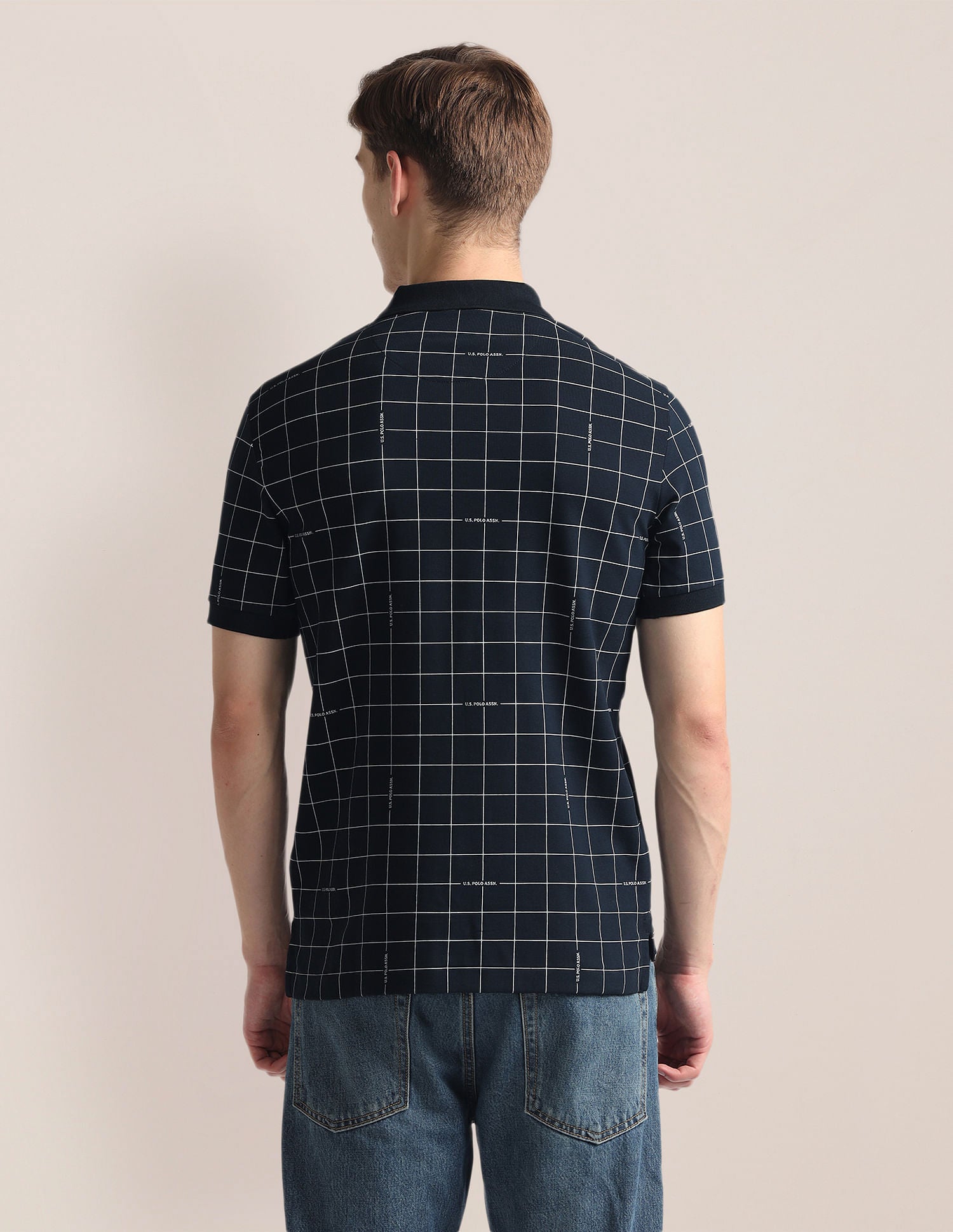 Graph Check Pique Polo Shirt Navy - U.S. Polo Assn. India | Large