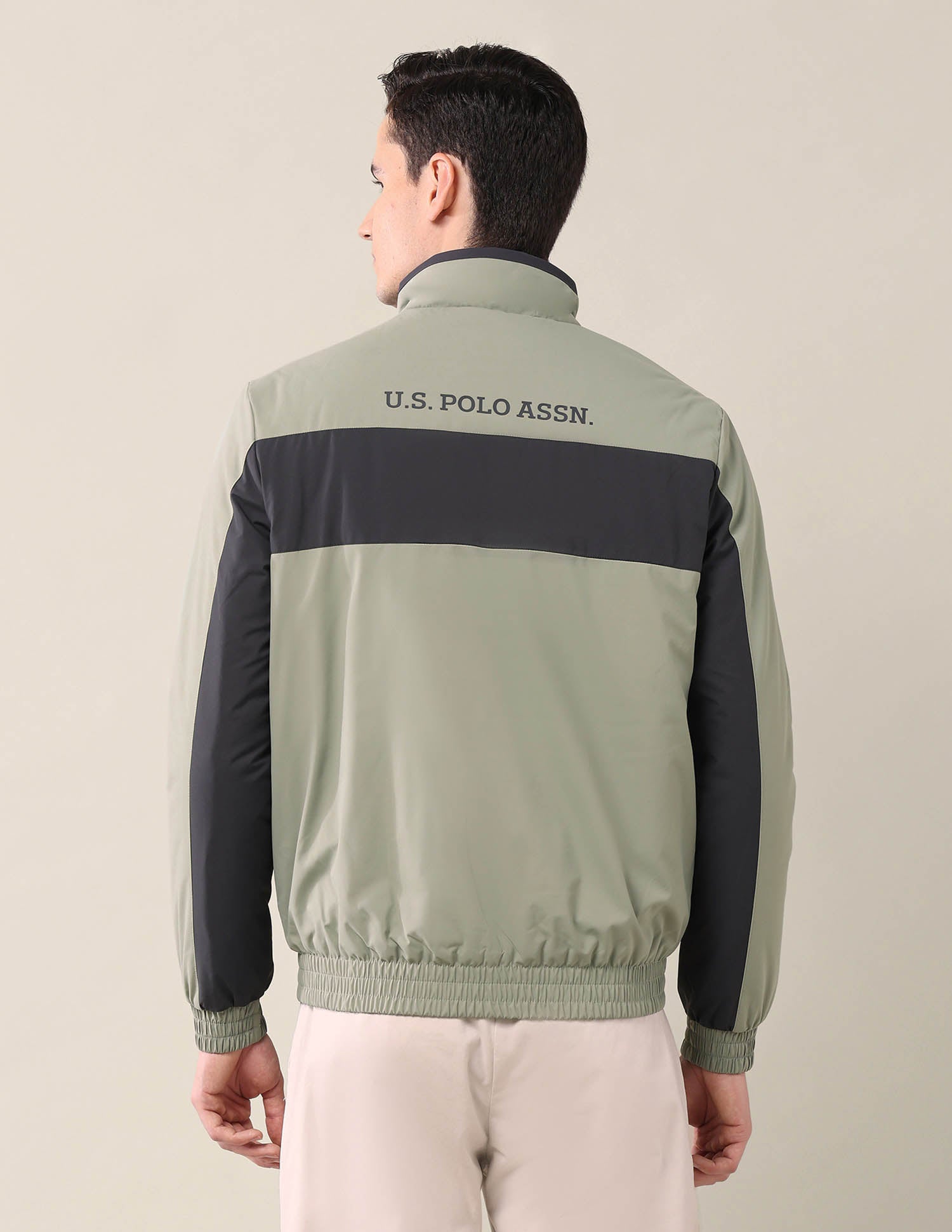 Colourblocked Regular Fit Jacket Green - U.S. Polo Assn. India | Large