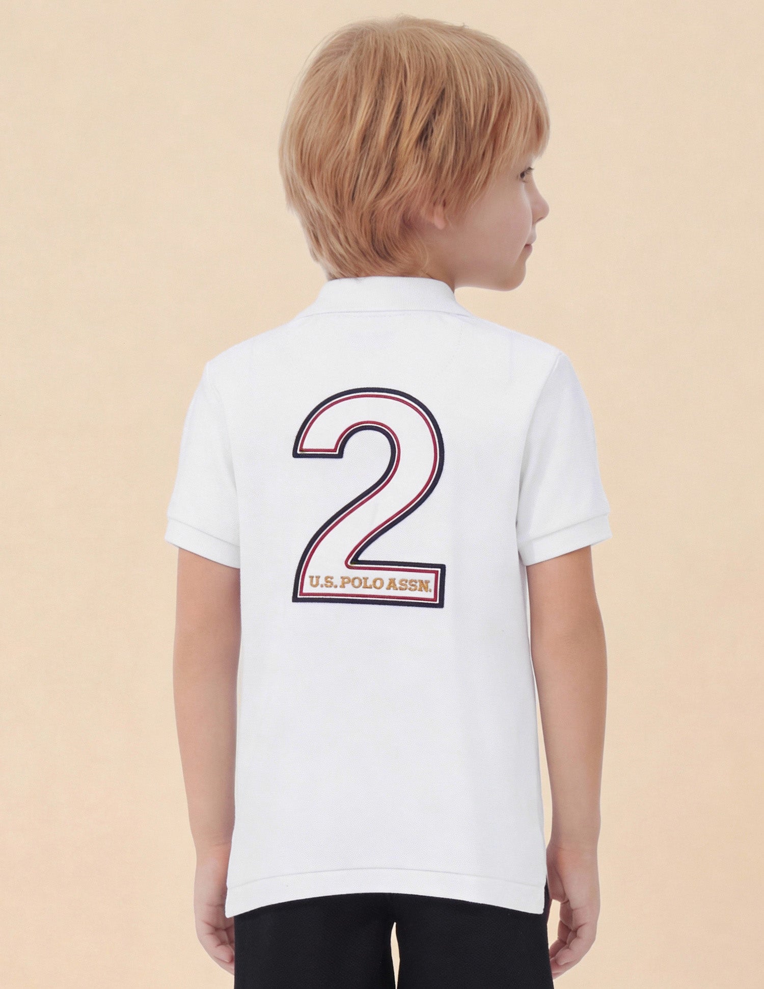 Numeric Embroidered Regular Fit Polo Shirt White - U.S. Polo Assn. India | Large