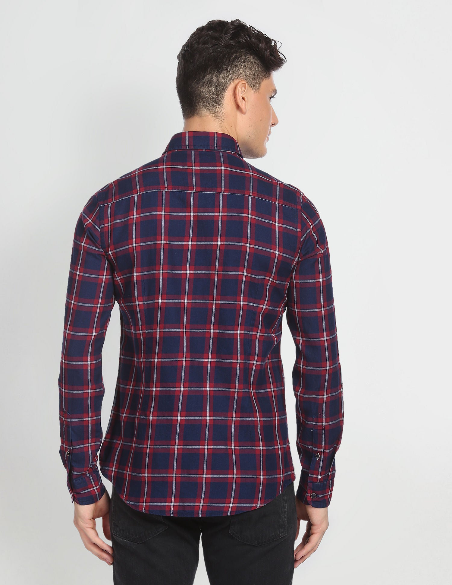 Heathered Tartan Check Shirt Indigo - U.S. Polo Assn. India | Large