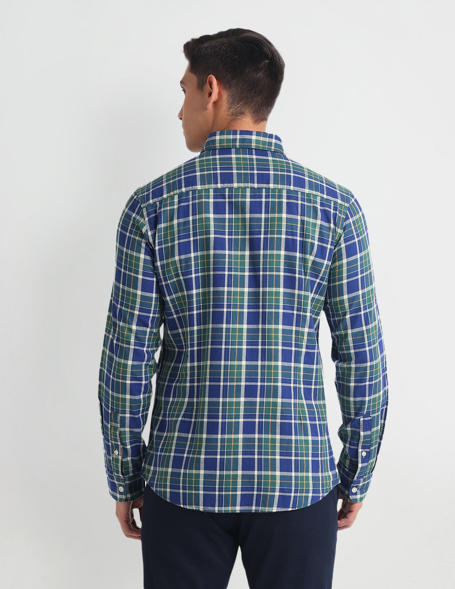 Tartan Check Slim Fit Shirt Green - U.S. Polo Assn. India | Large