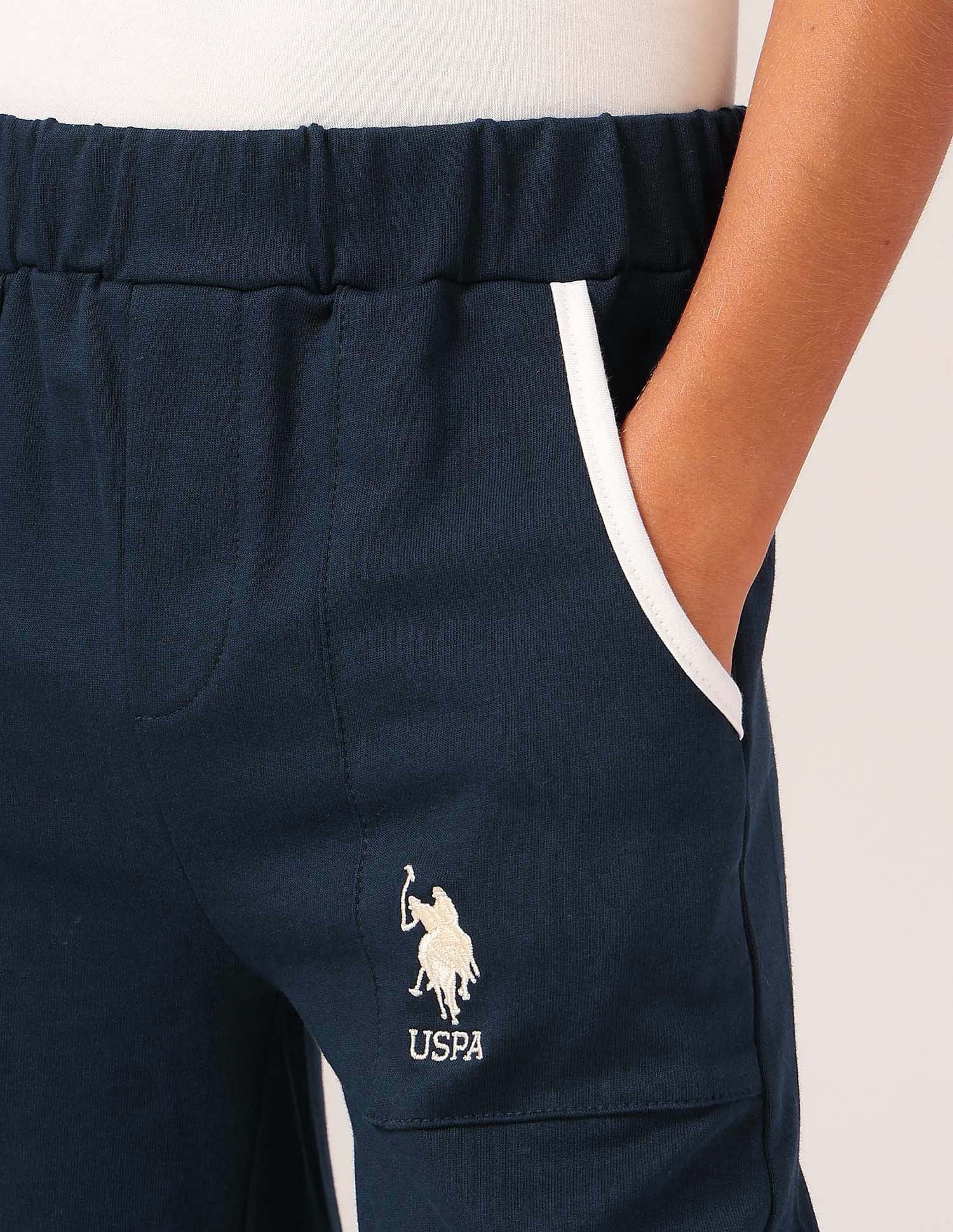 Girls Regular Fit Cargo Track Pants Navy - U.S. POLO ASSN. | Large