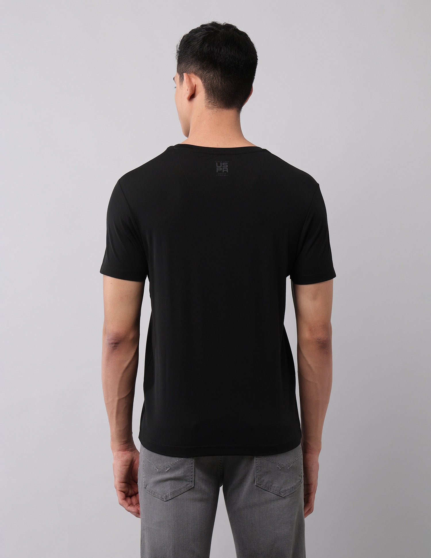 Brand Printed Muscle Fit T-Shirt Black - U.S. Polo Assn. India | Large