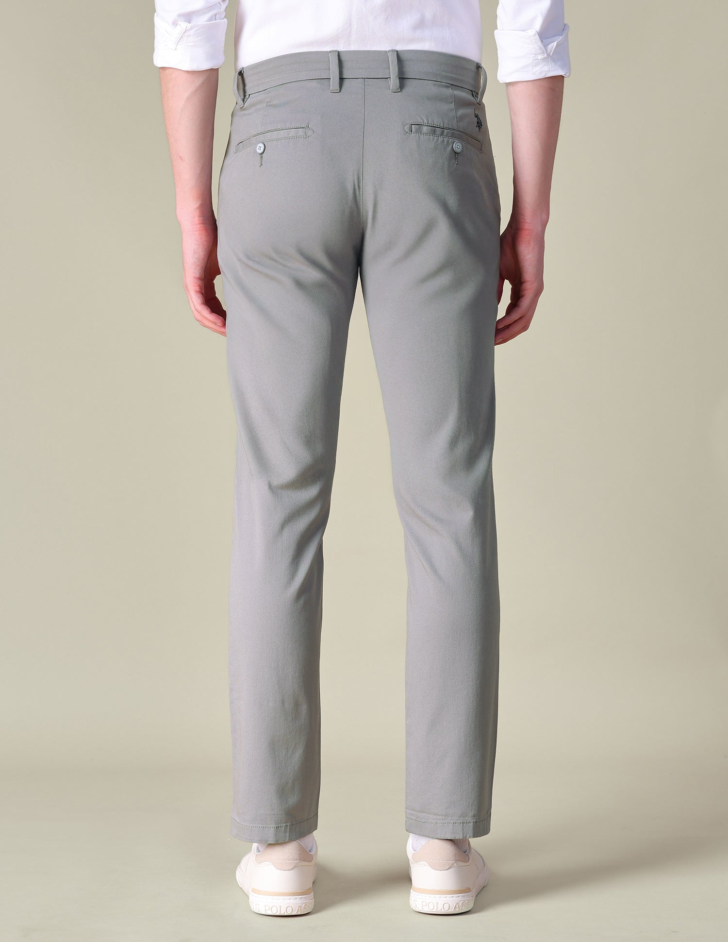 Austin Trim Regular Fit Twill Trousers Grey - U.S. POLO ASSN. | Large