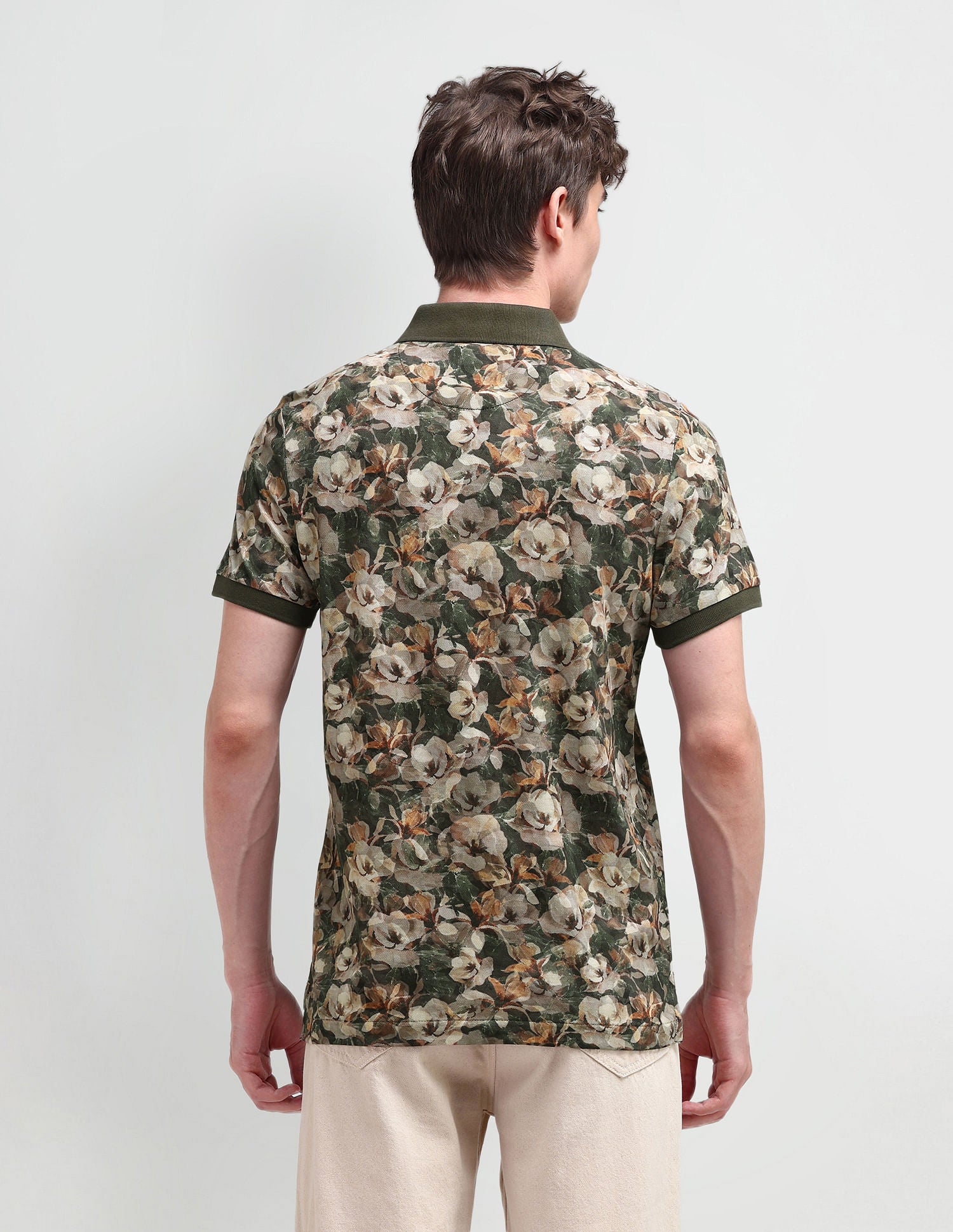 Muscle Fit Floral Polo Shirt Olive - U.S. POLO ASSN. | Large