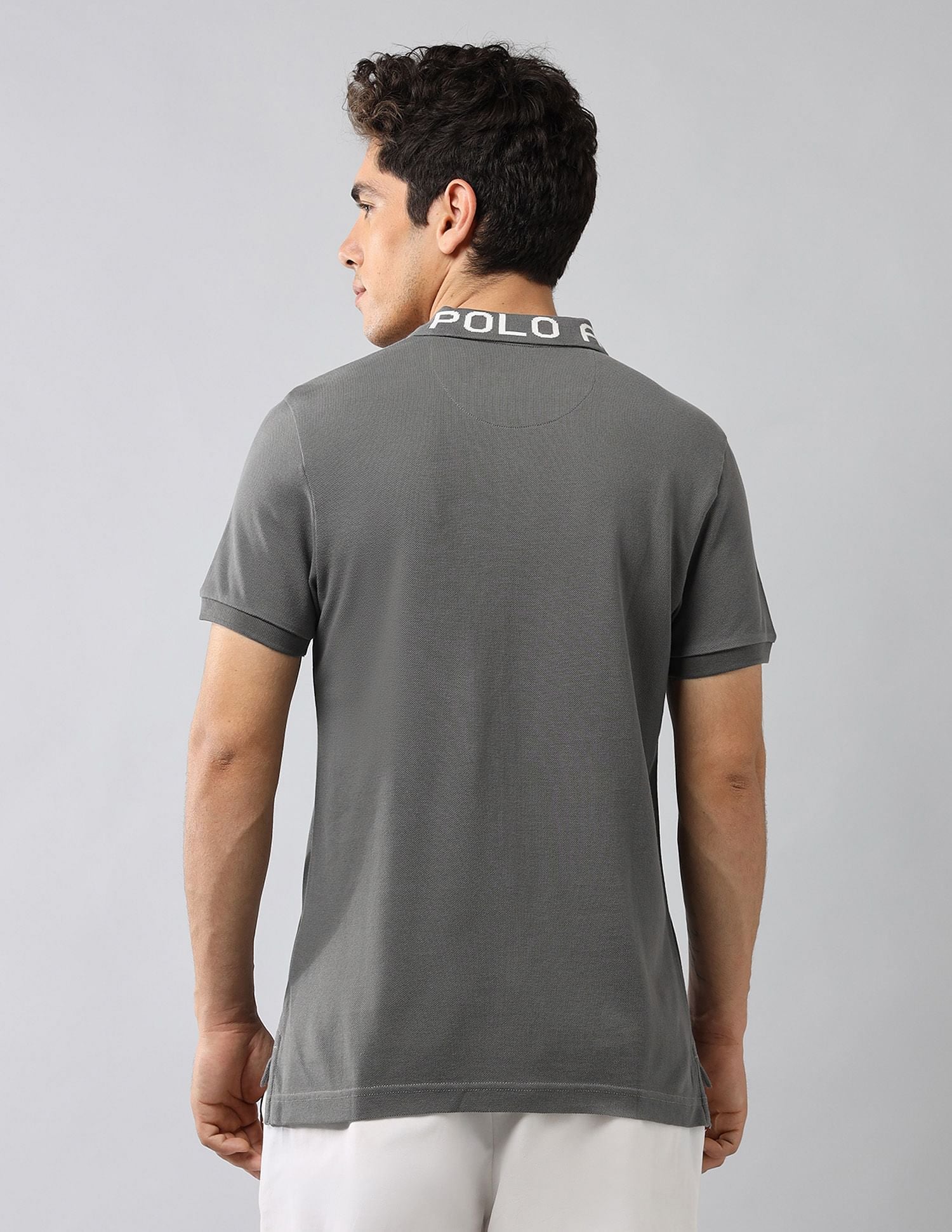 Brand Printed Muscle Fit Polo Shirt Dark Grey - U.S. POLO ASSN. | Large