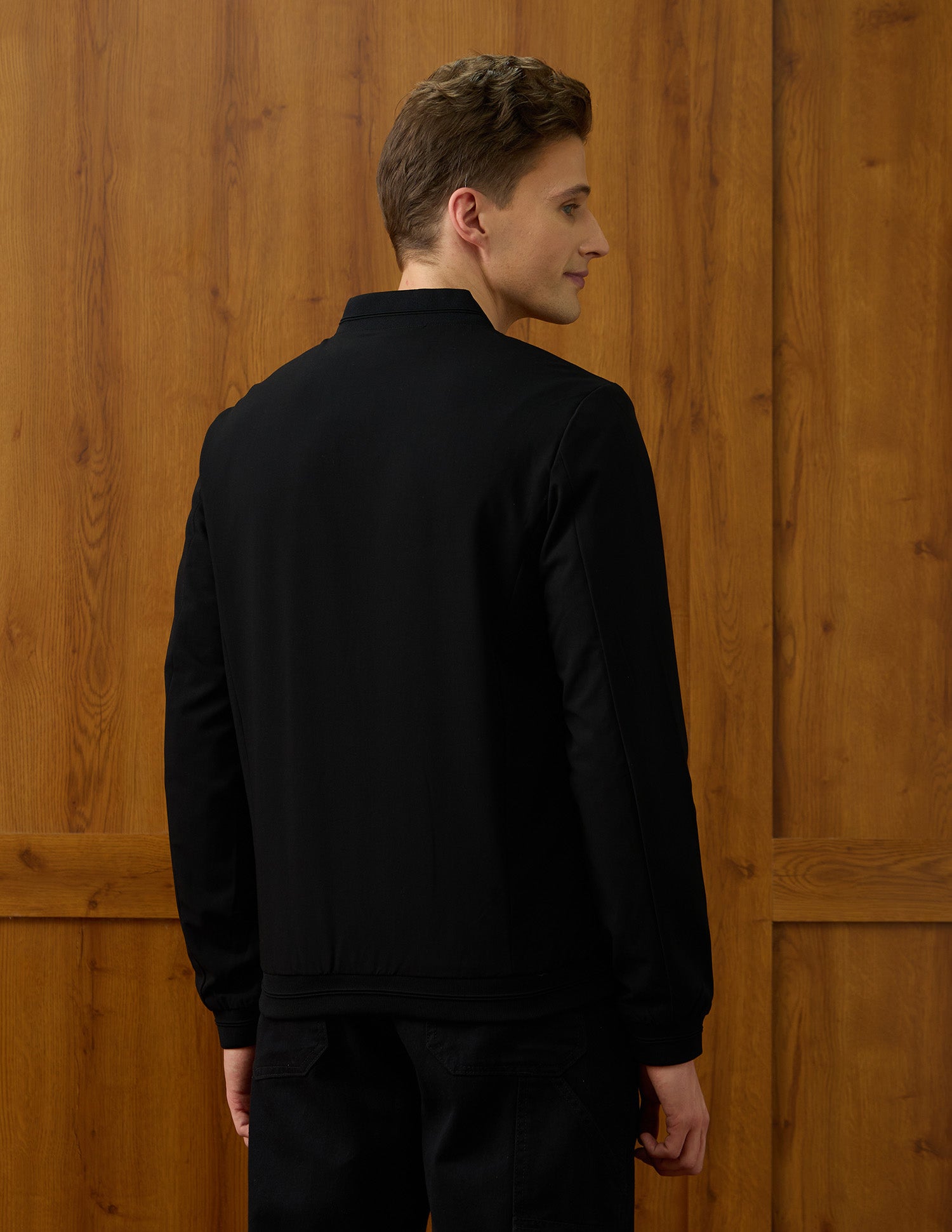 Solid Equestrian Aisle Theater Bomber Jacket Black - U.S. Polo Assn. India | Large