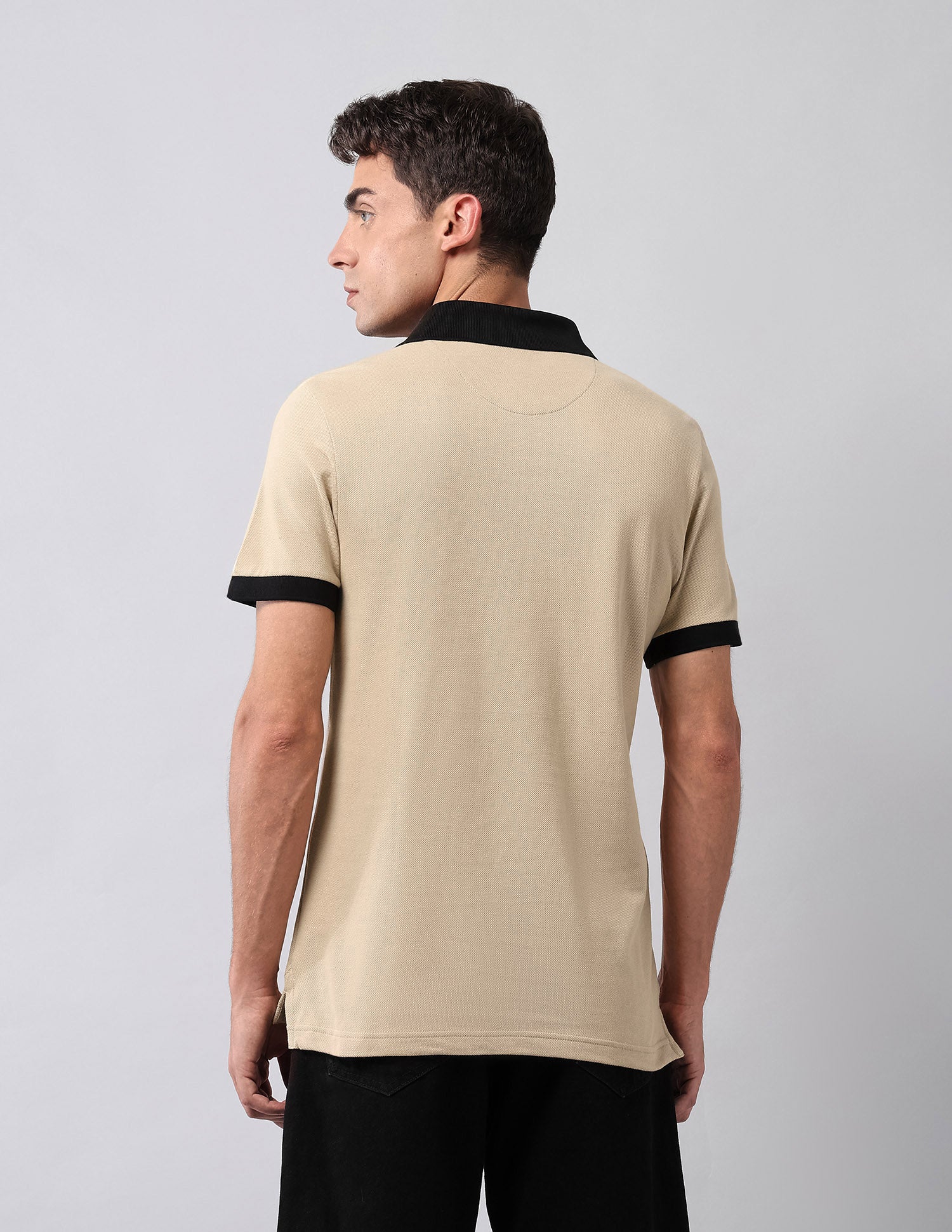 Pure Cotton Muscle Fit Polo Shirt Beige - U.S. Polo Assn. India | Large