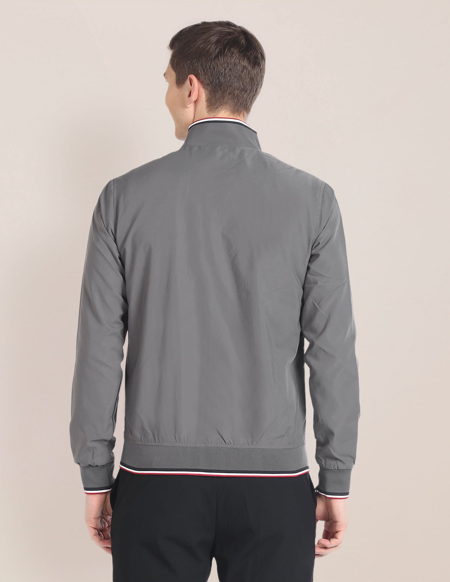 High Neck Long Sleeve Casual Jacket Grey - U.S. POLO ASSN. | Large