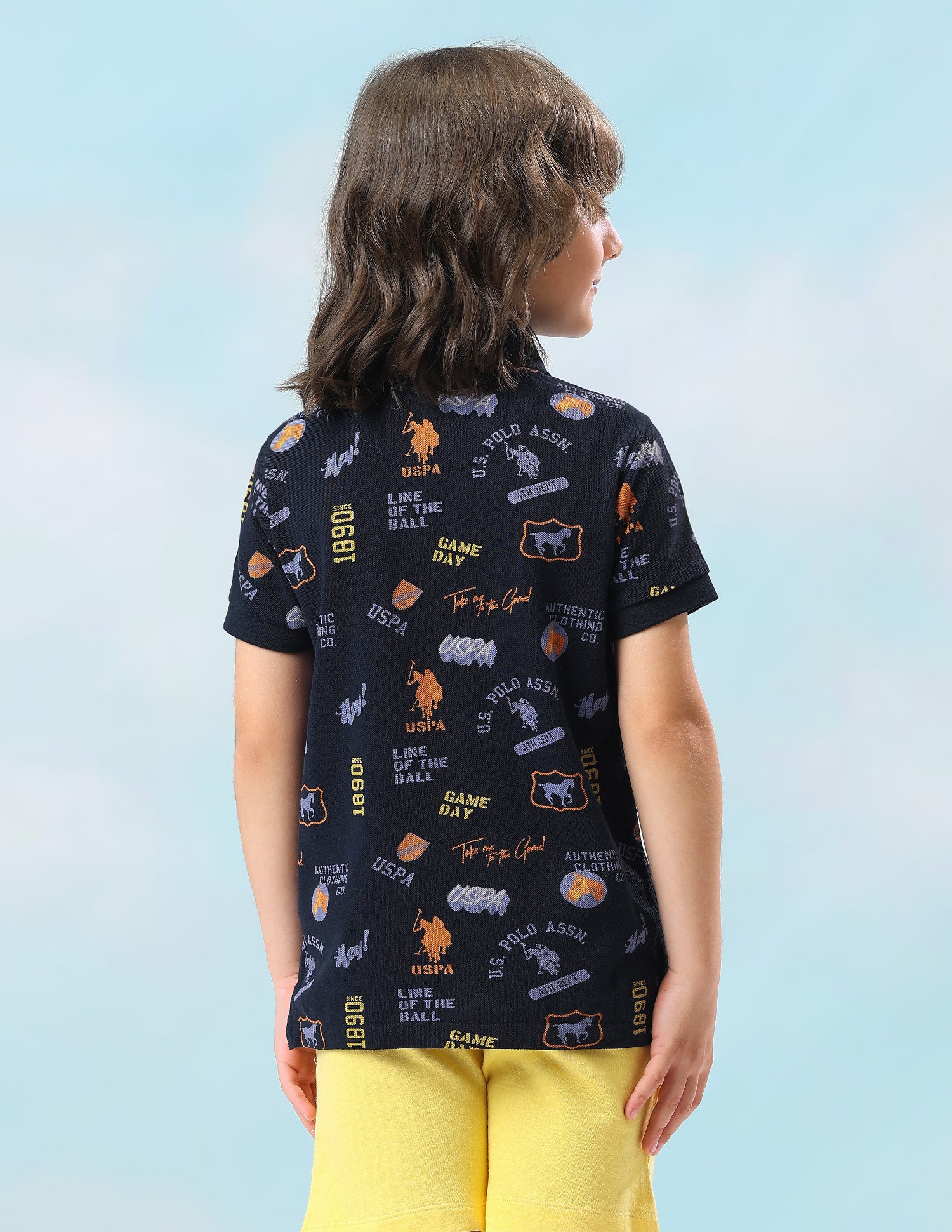 Graphic Brand Printed Regular Fit Polo Shirt Navy - U.S. Polo Assn. India | Large