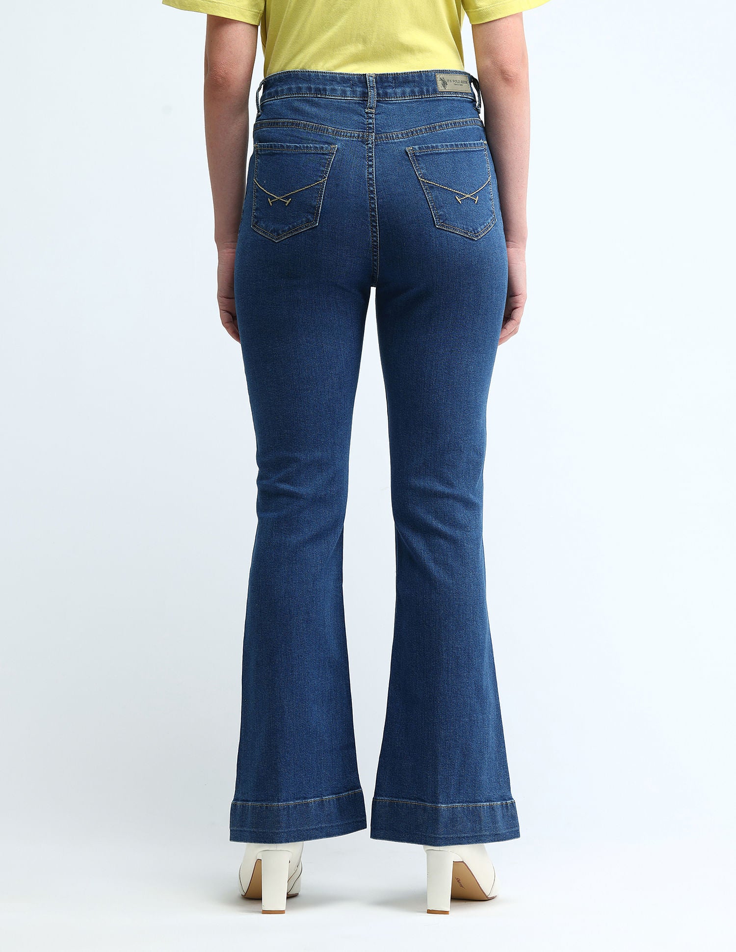 High Rise Flared Fit Jeans Blue - U.S. POLO ASSN. | Large