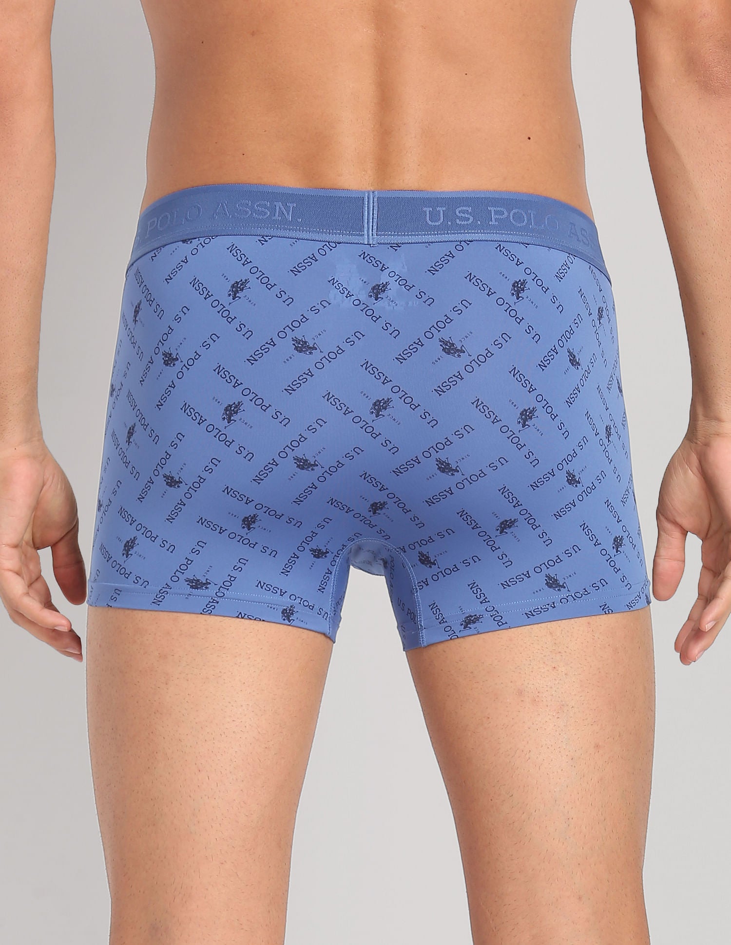 Nylon Stretch Printed AT002 Active Trunks - Pack Of 1 Dark Blue - U.S. POLO ASSN. | Large