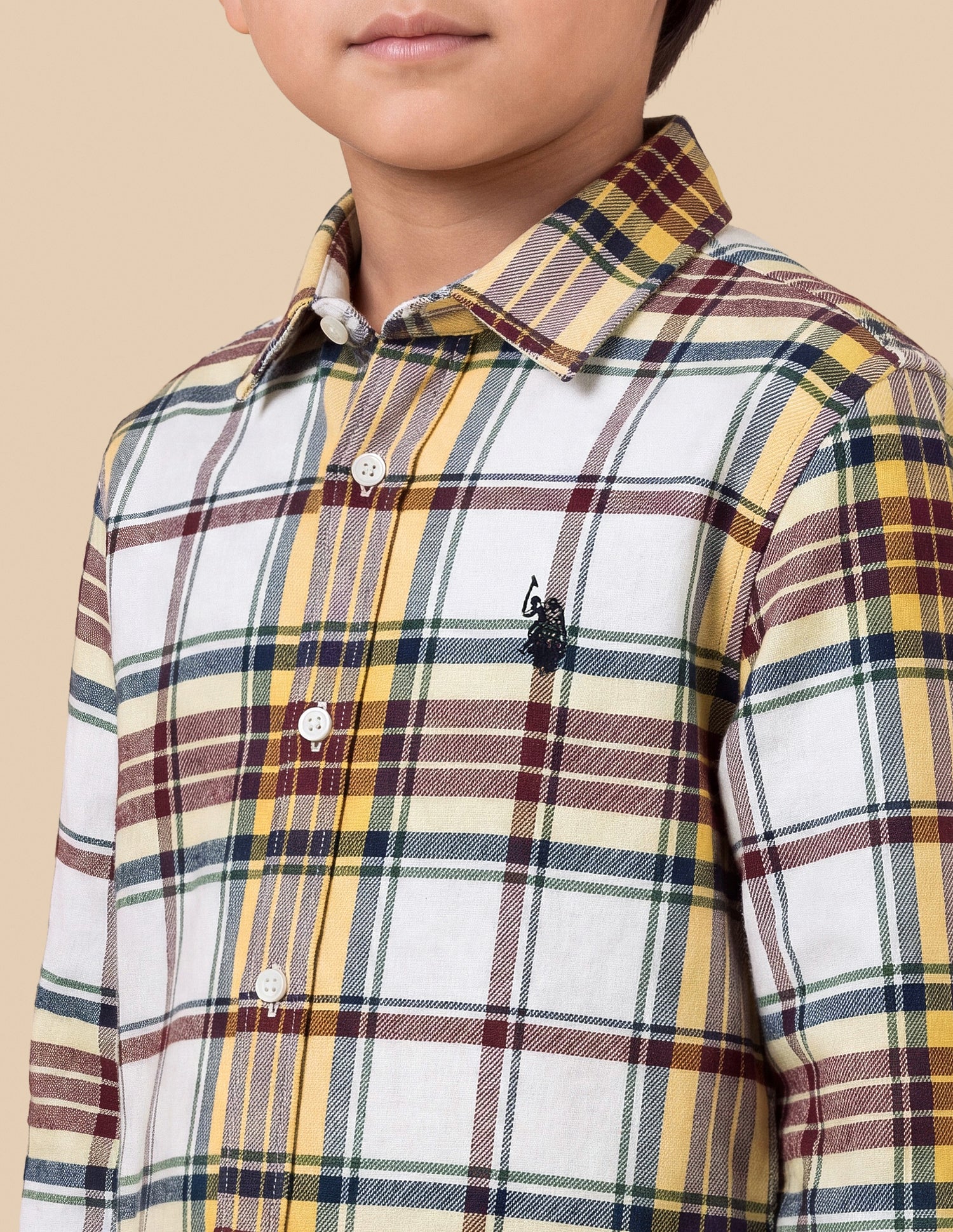 Plaid Checked Twill Shirt Yellow - U.S. Polo Assn. India | Large