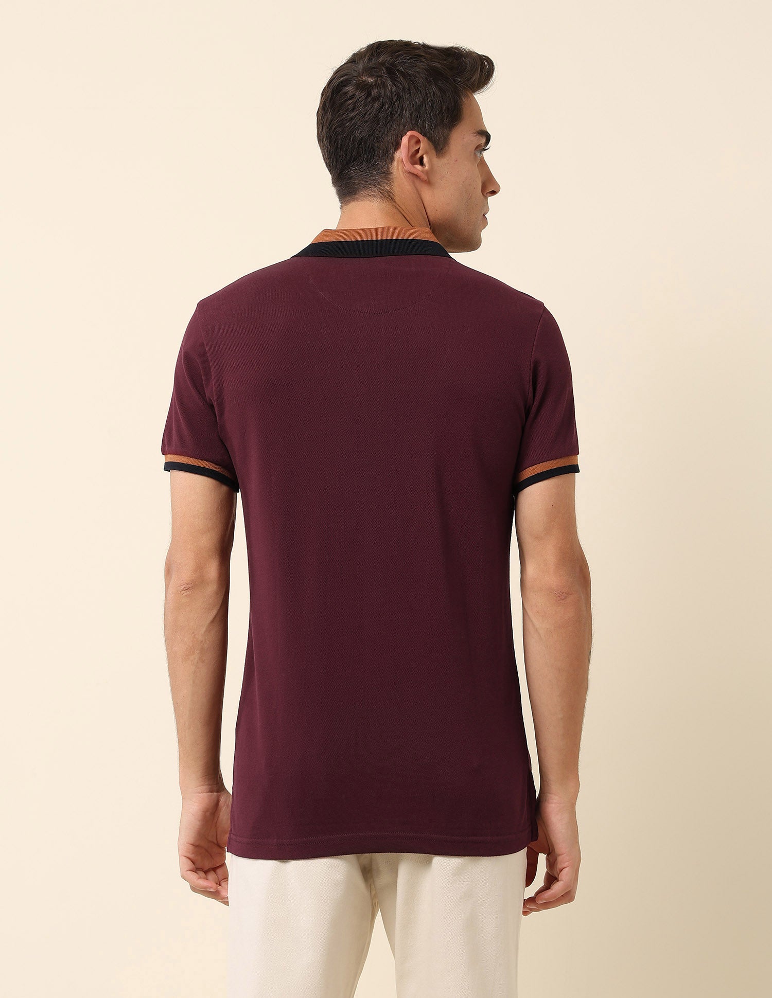 Slim Fit Solid Polo Shirt Maroon - U.S. Polo Assn. India | Large