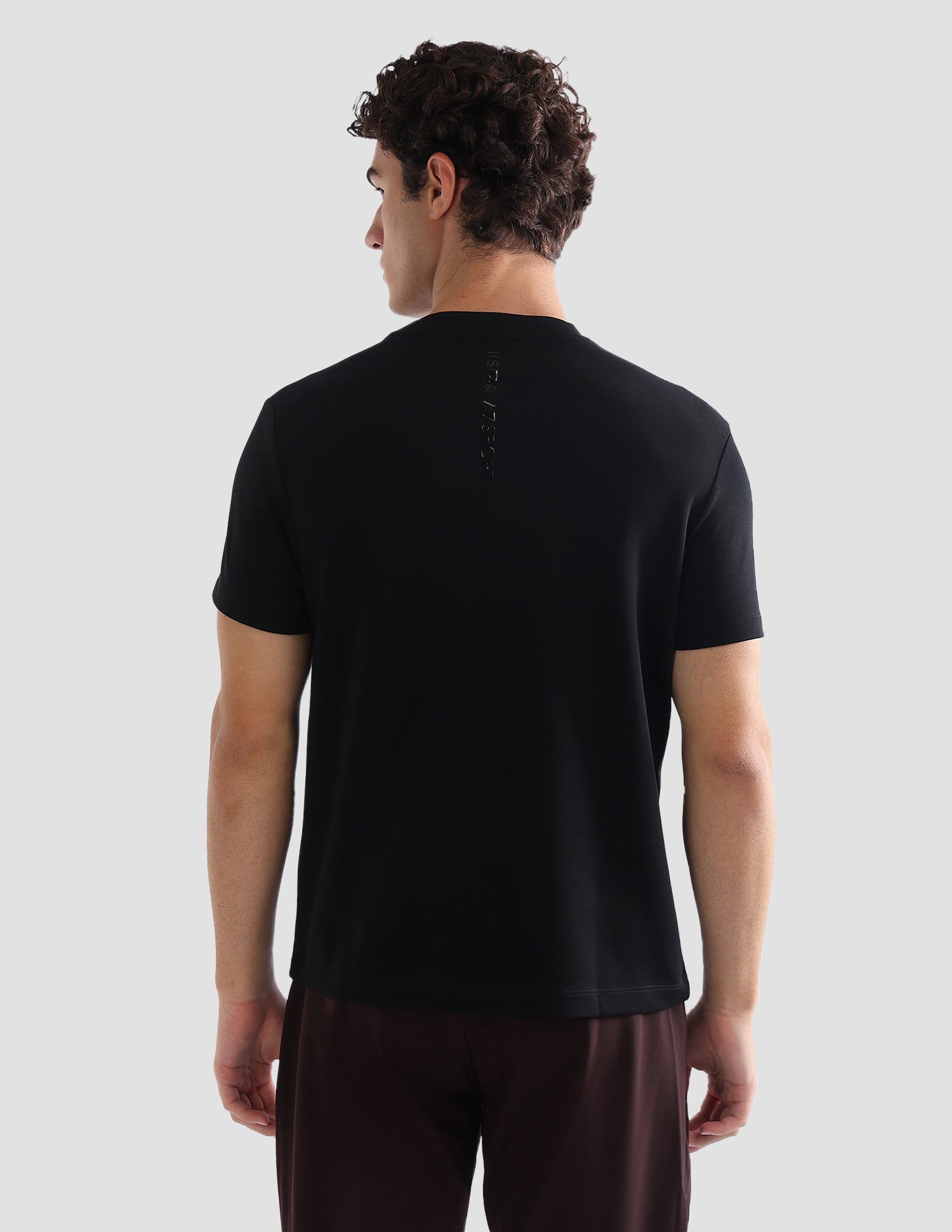 Brand Printed Slim Fit Active T-Shirt Black - U.S. Polo Assn. India | Large