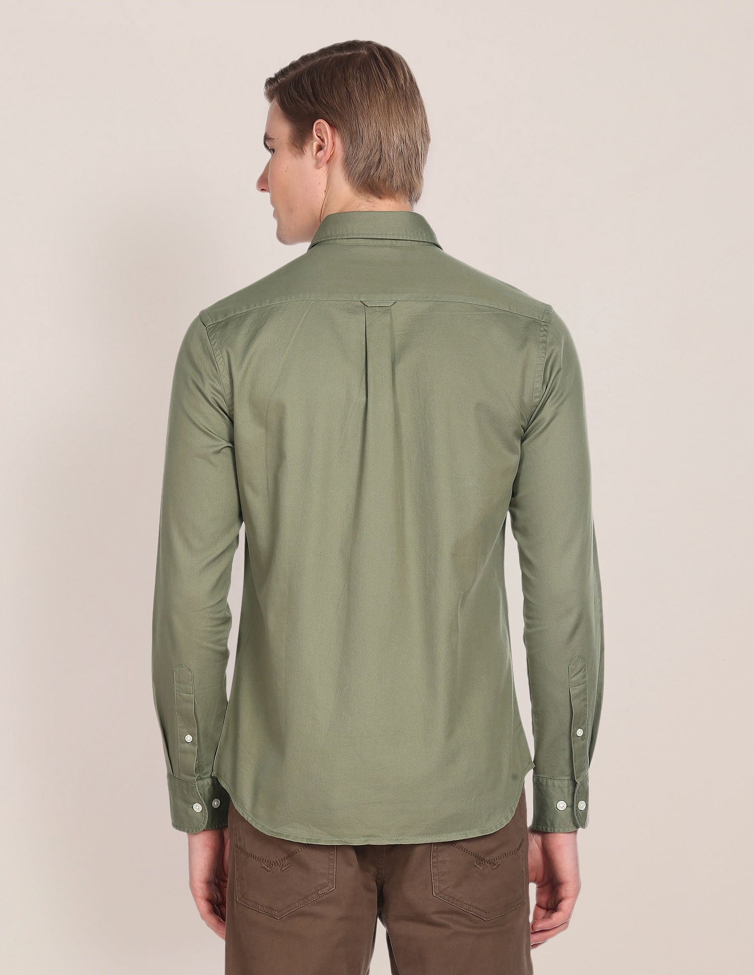 Solid Twill Casual Shirt Olive - U.S. Polo Assn. India | Large