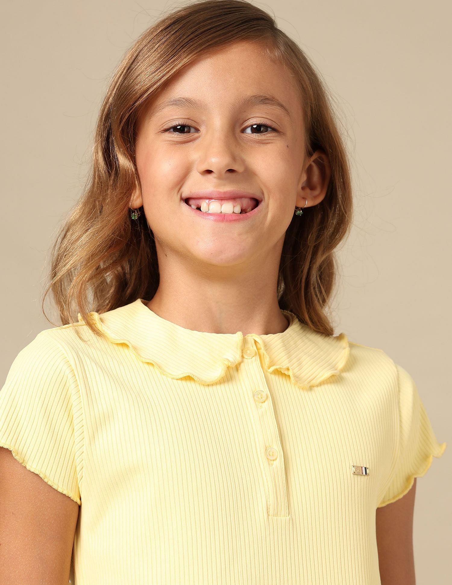 Girls Relaxed Fit Lettuce Edge T-Shirt Yellow - U.S. POLO ASSN. | Large