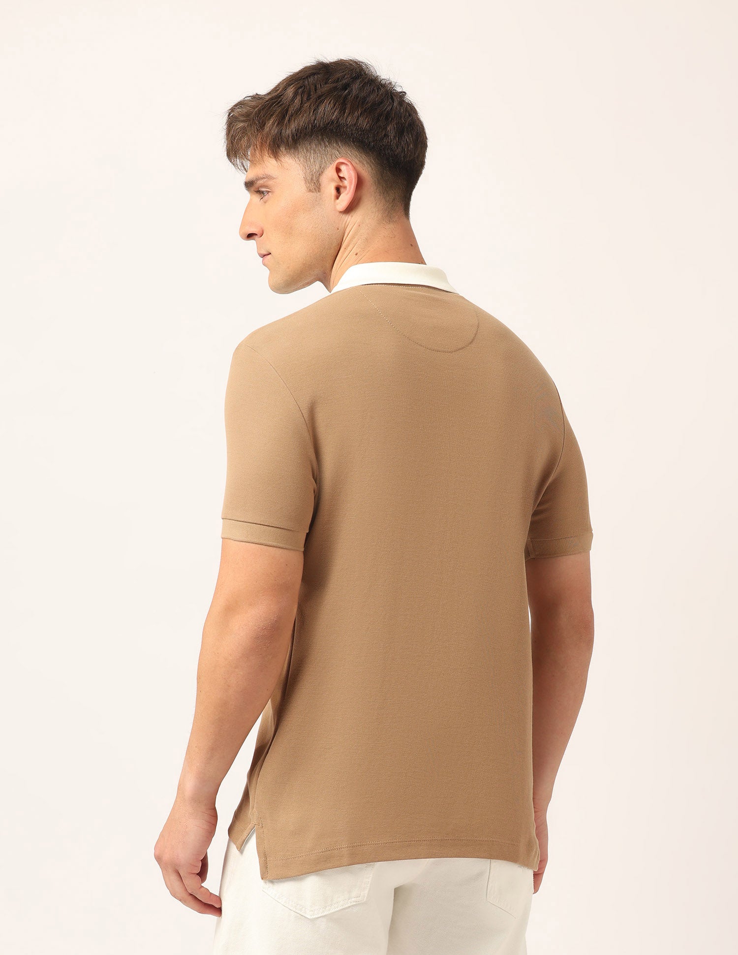 Colourblocked Muscle Fit Polo Shirt Khaki - U.S. Polo Assn. India | Large
