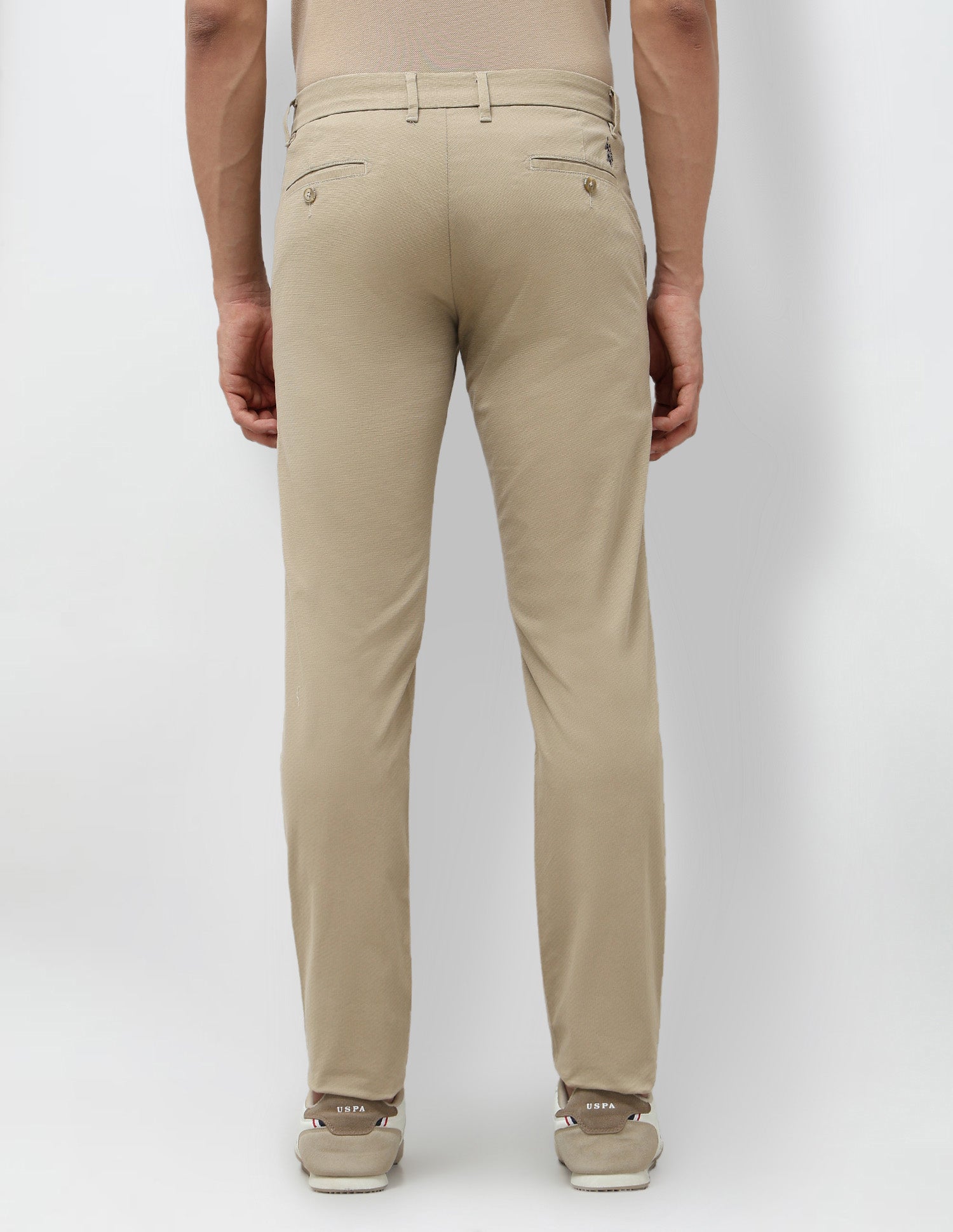 Textured Satin Trousers Beige - U.S. POLO ASSN. | Large