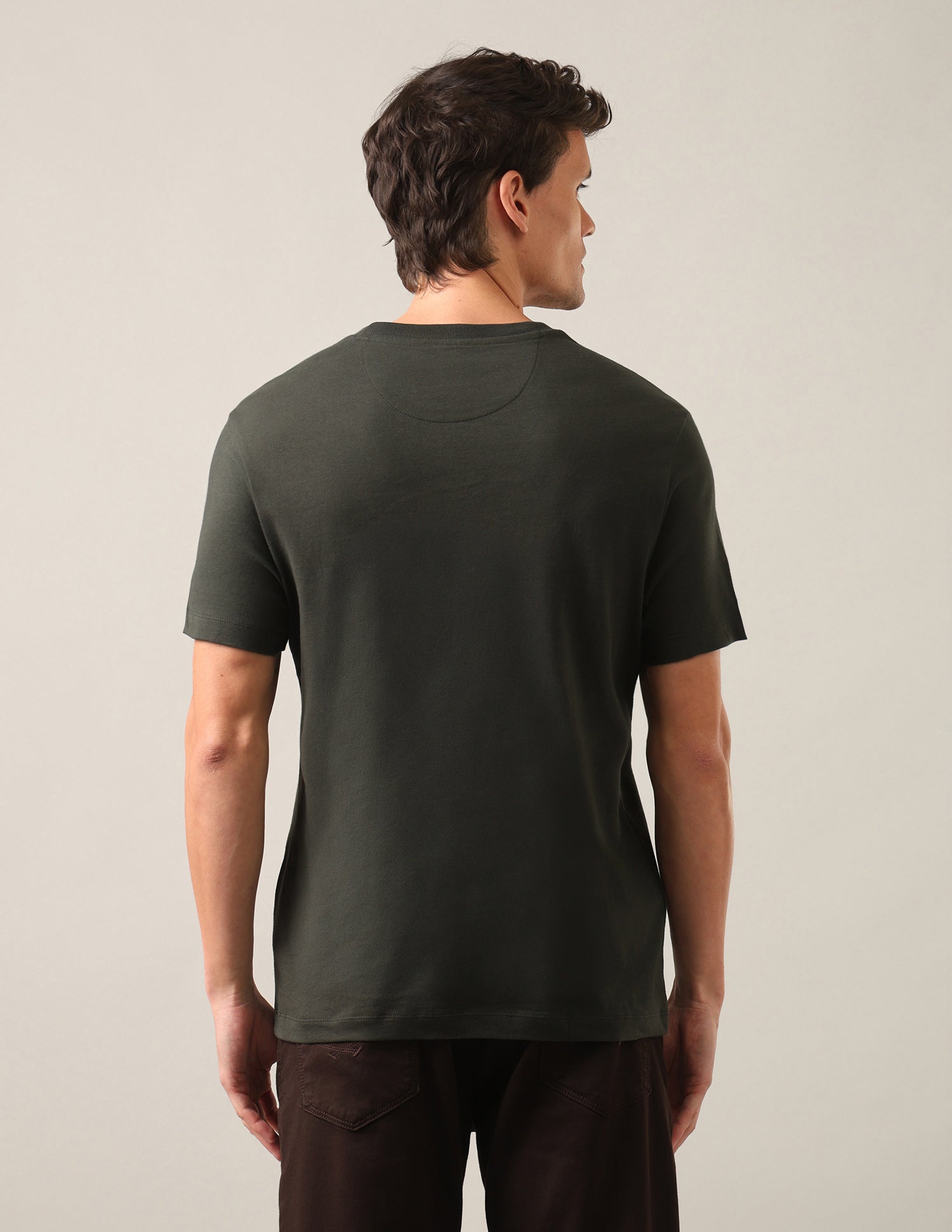 Graphic Brand Printed Slim Fit T-Shirt Olive - U.S. Polo Assn. India | Large