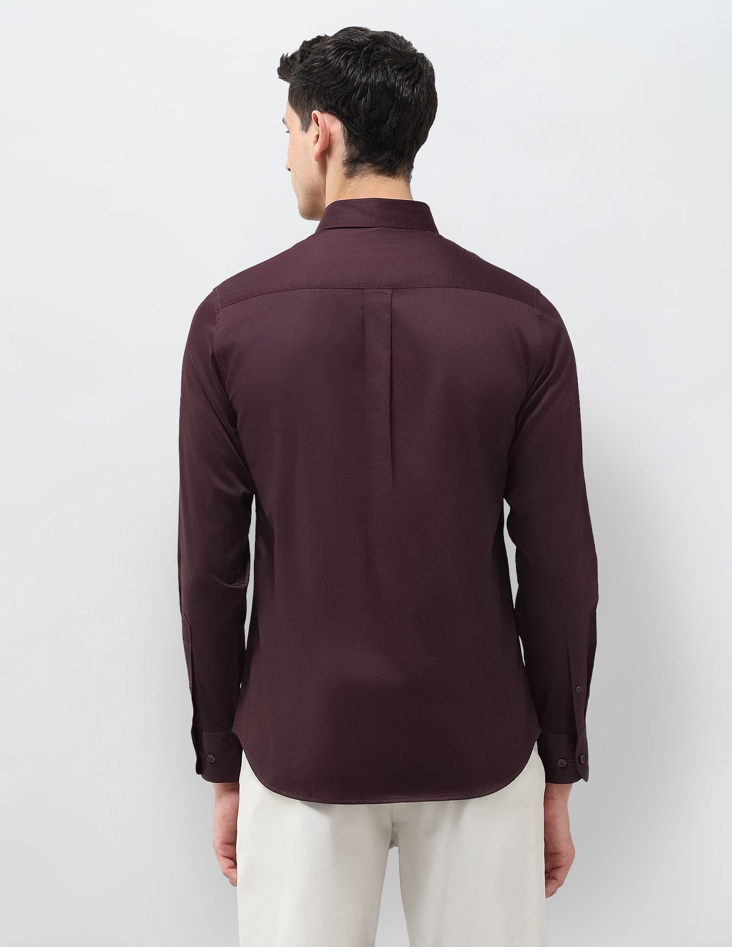 Tailored Fit Solid Shirt Wine - U.S. Polo Assn. India | Large