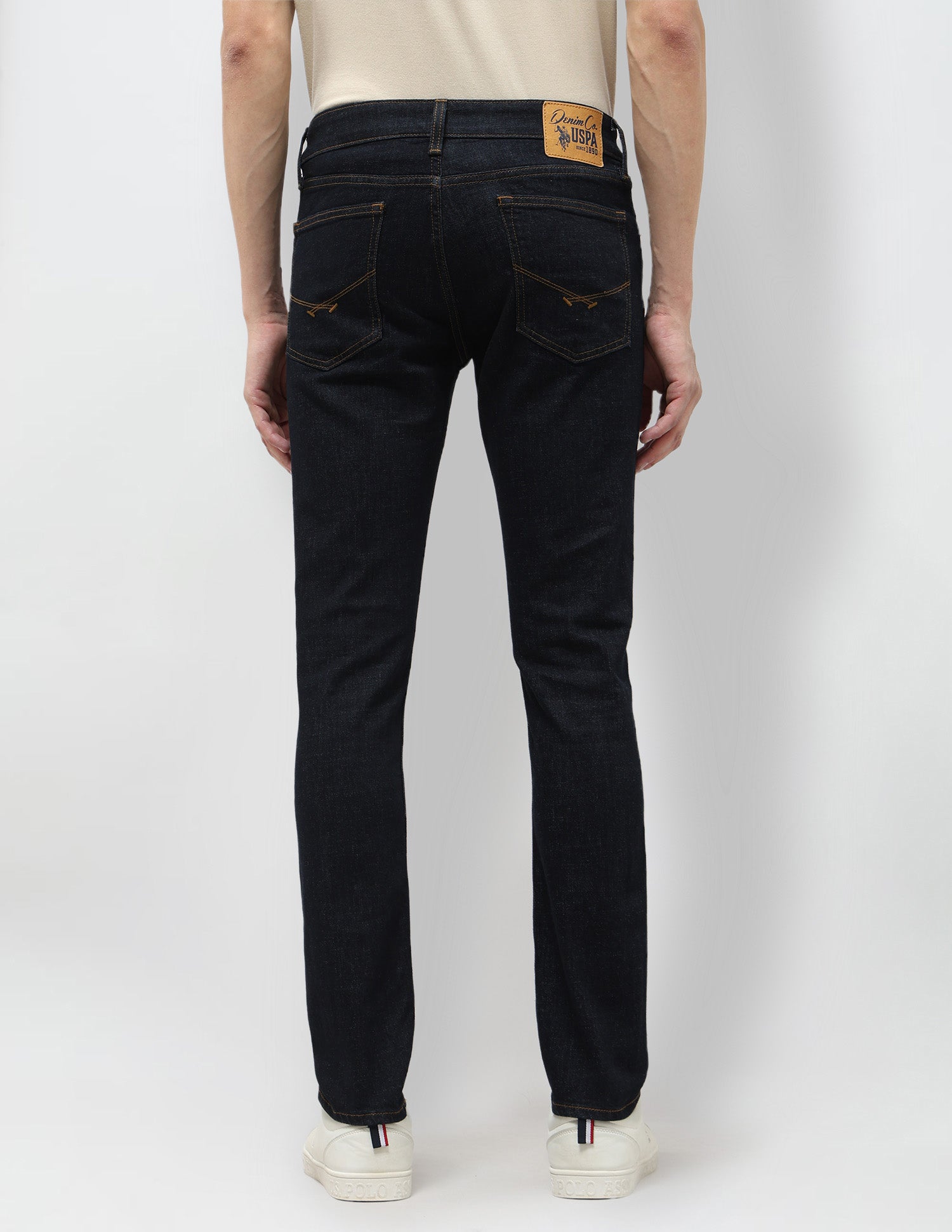 Brandon Slim Tapered Fit Blue Jeans Rinse Wash - U.S. POLO ASSN. | Large