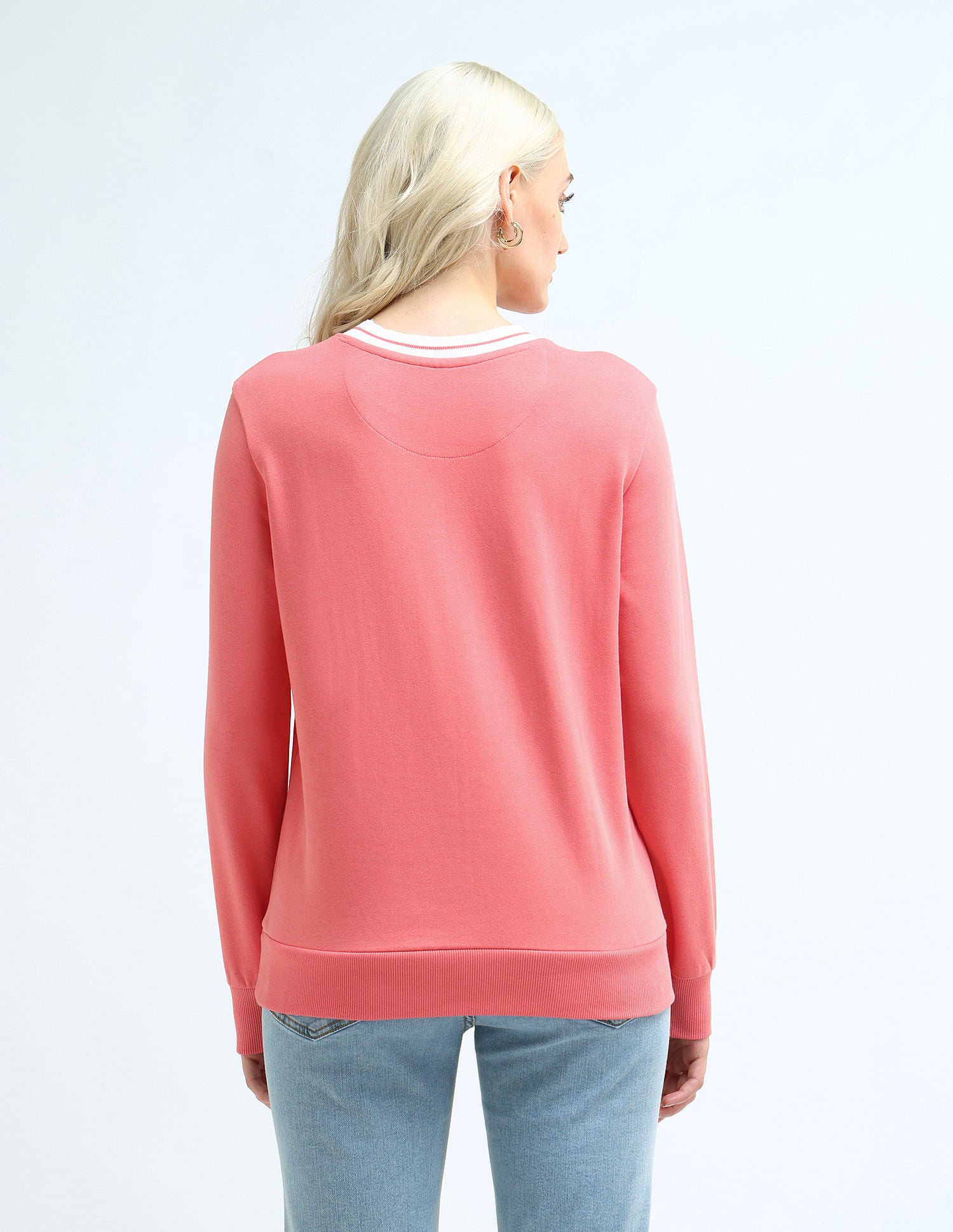 Crew Neck Solid Sweatshirt Peach - U.S. POLO ASSN. | Large