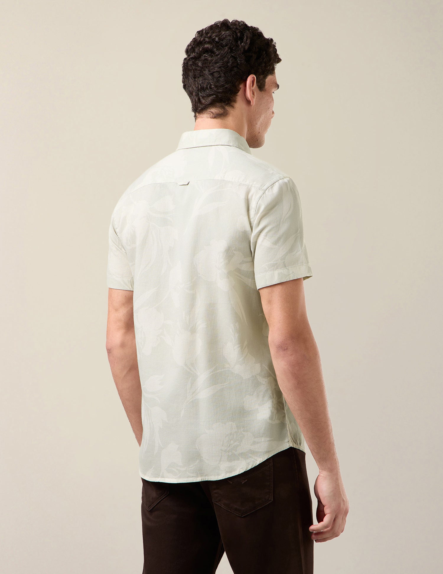 All Over Printed Regular Fit Shirt Beige - U.S. Polo Assn. India | Large