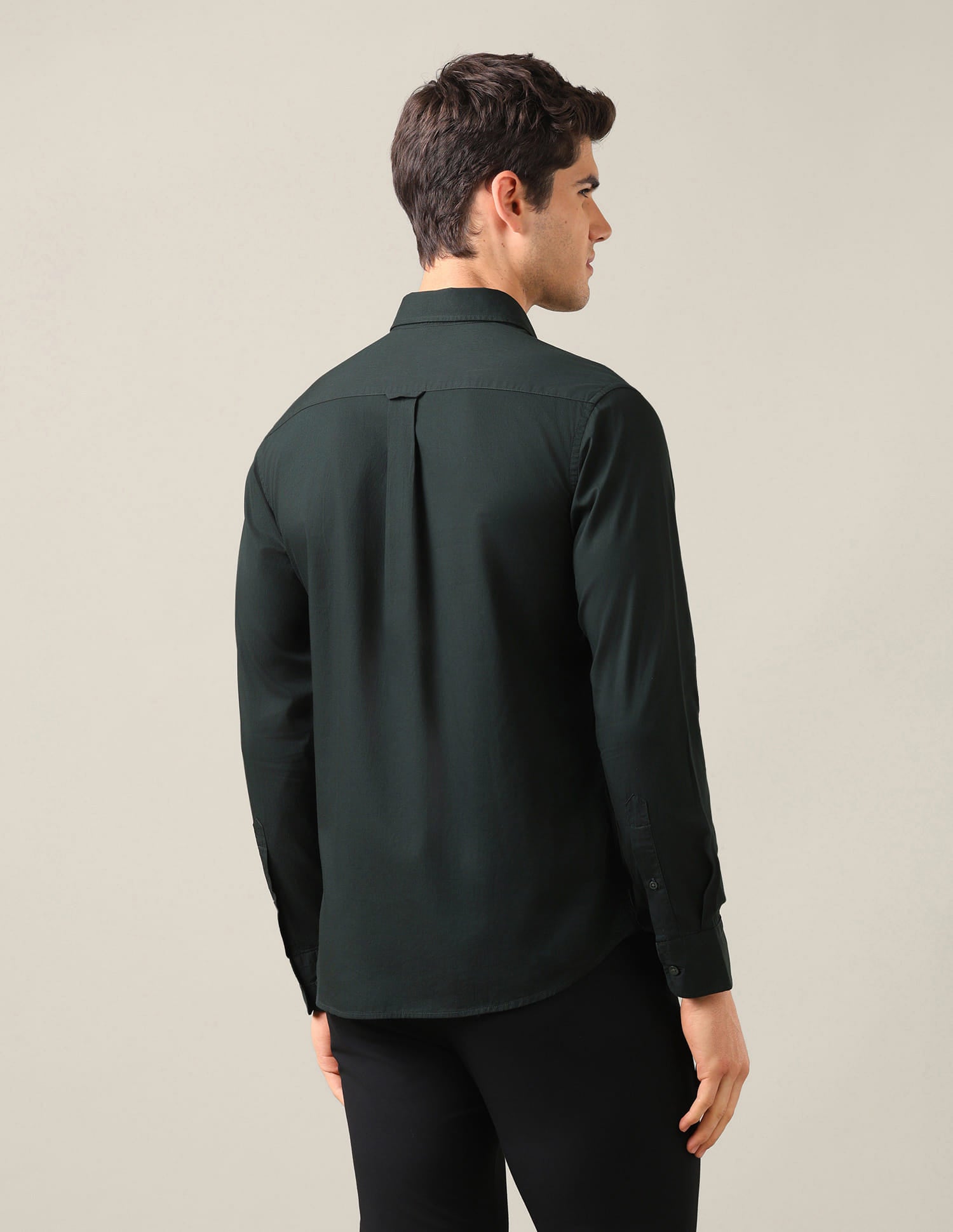 Tailored Fit Dobby Shirt Green - U.S. Polo Assn. India | Large