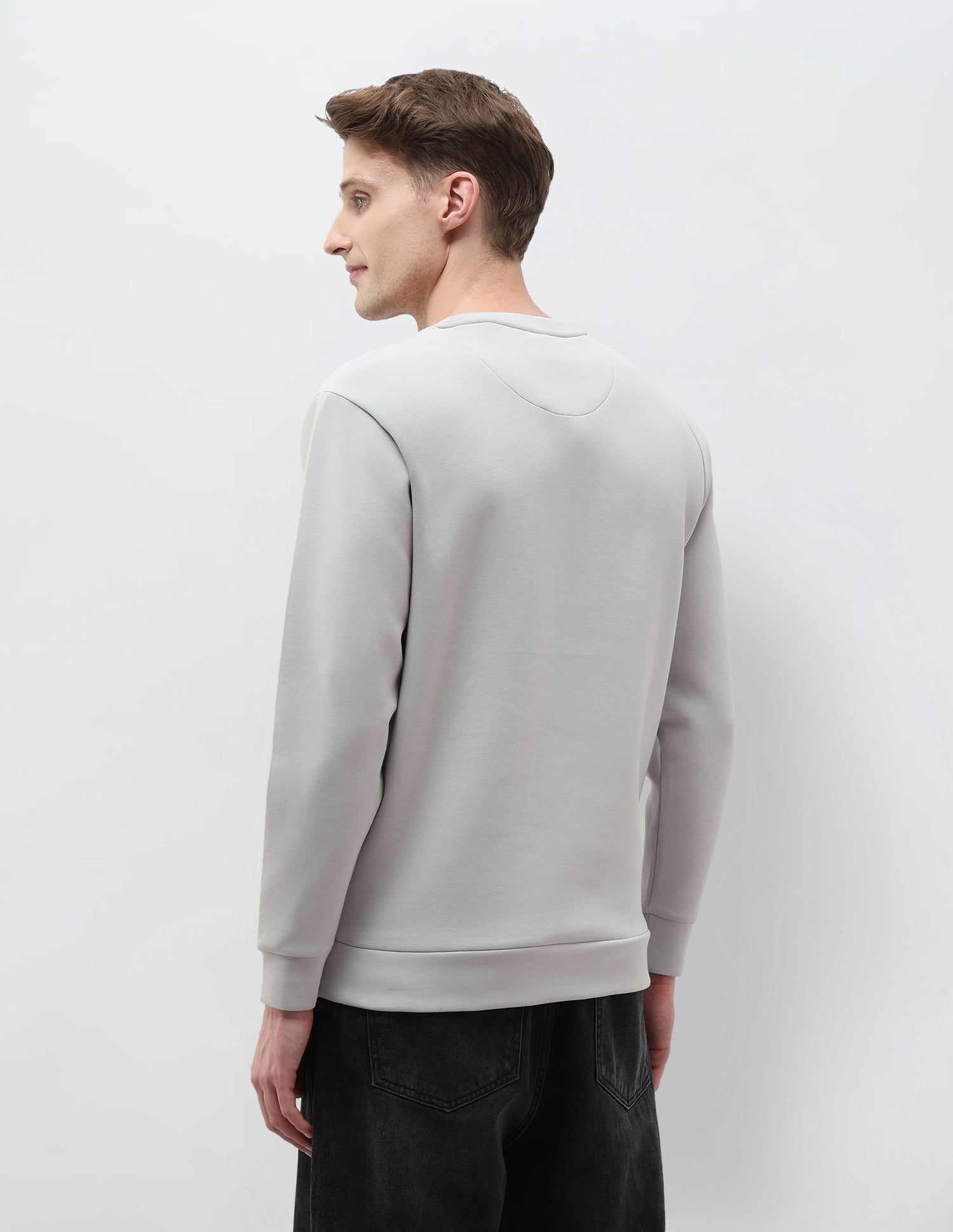 Solid Regular Fit Sweatshirt Light Grey - U.S. POLO ASSN. | Large