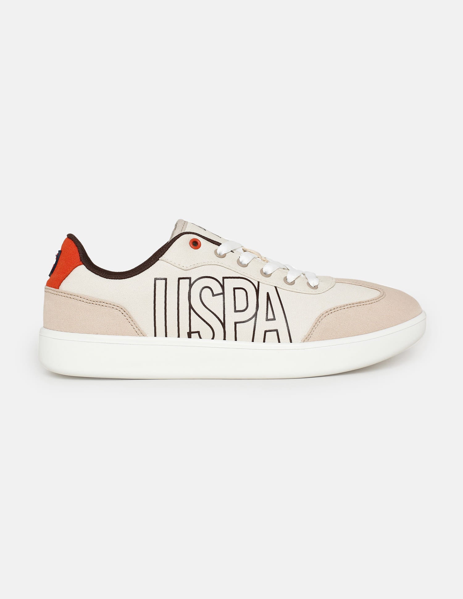 Men Brand Printed Hover Sneakers Beige - U.S. Polo Assn. India | Large
