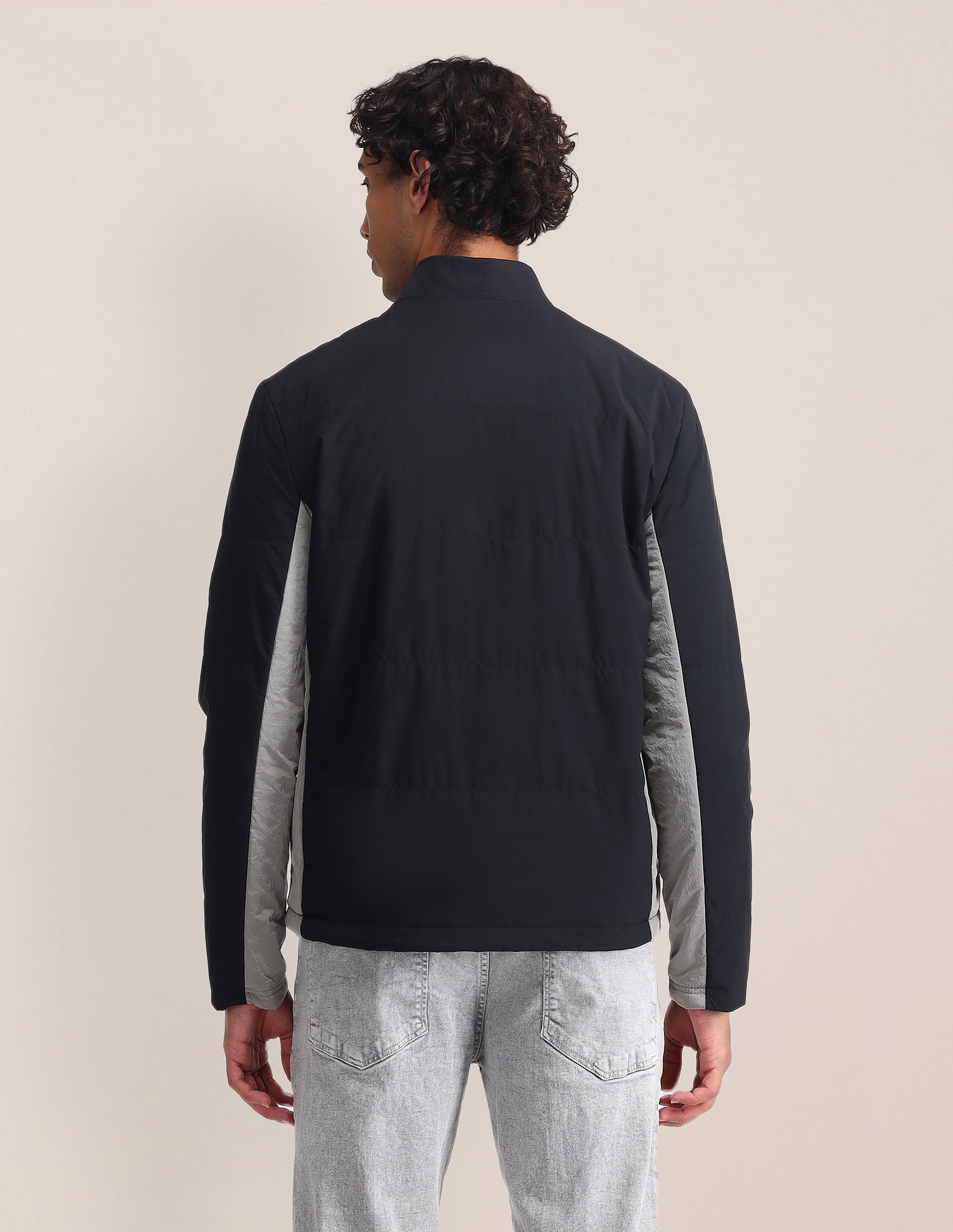 Regular Fit Solid Bomber Jacket Black - U.S. Polo Assn. India | Large