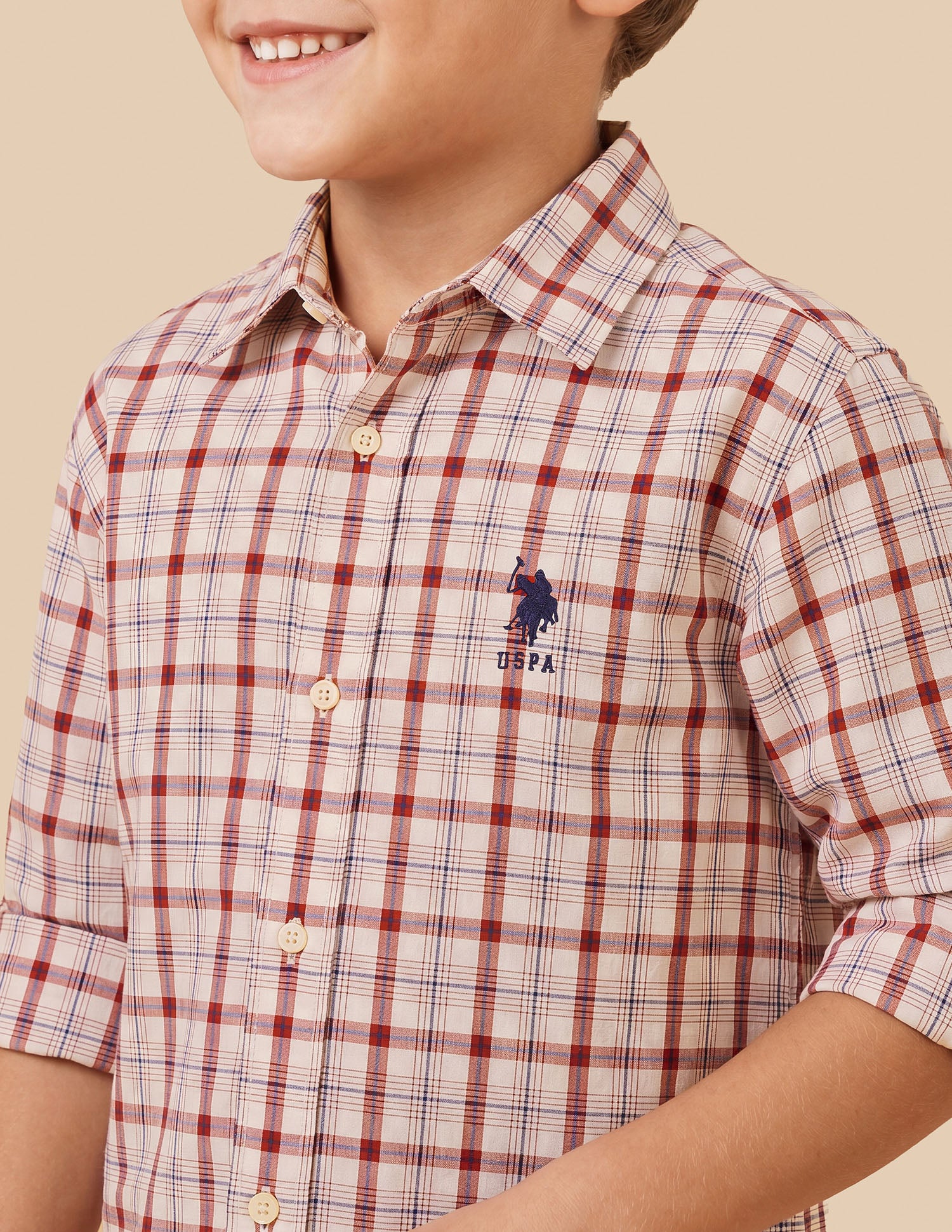 Tartan Checked Twill Shirt Red - U.S. Polo Assn. India | Large