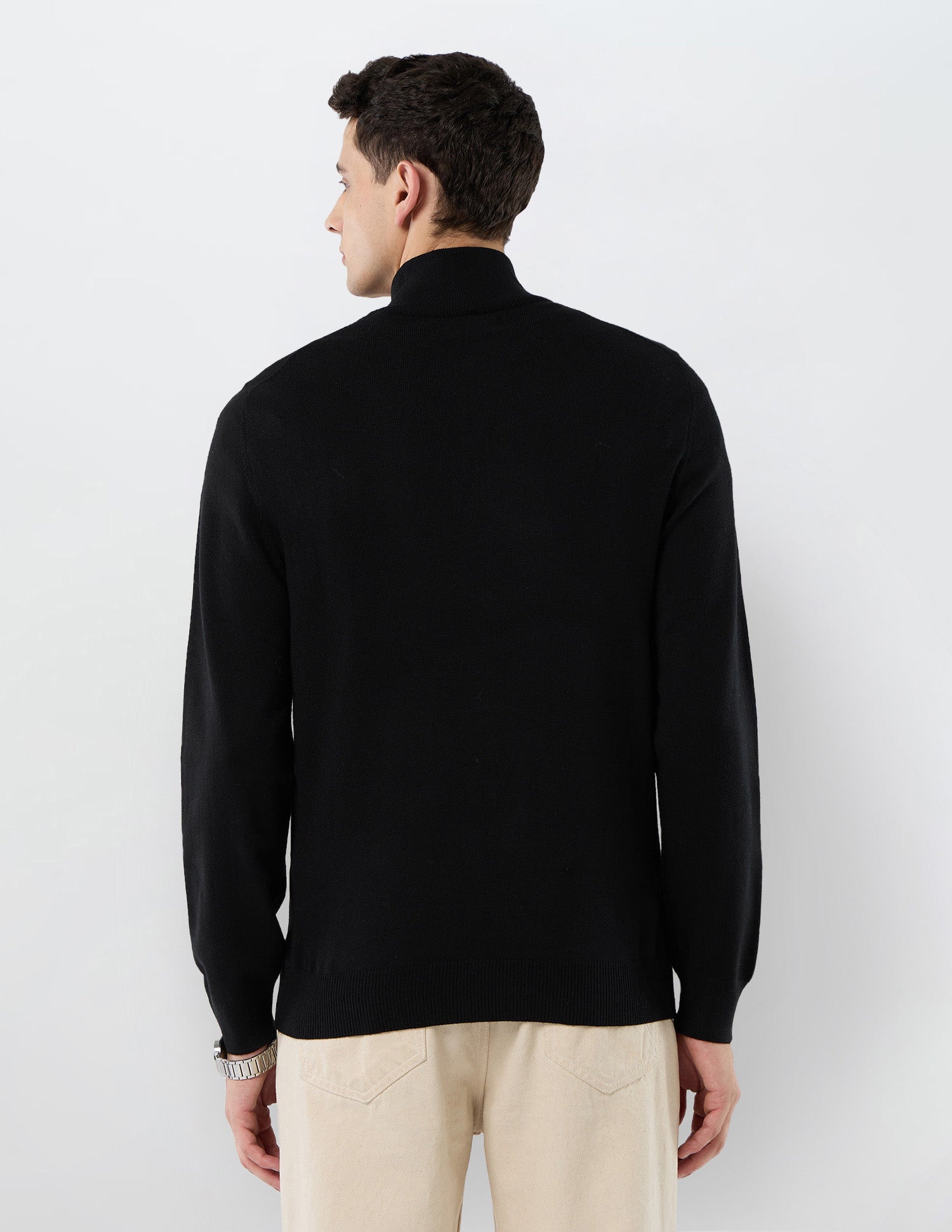 Solid Regular Fit Sweater Black - U.S. POLO ASSN. | Large