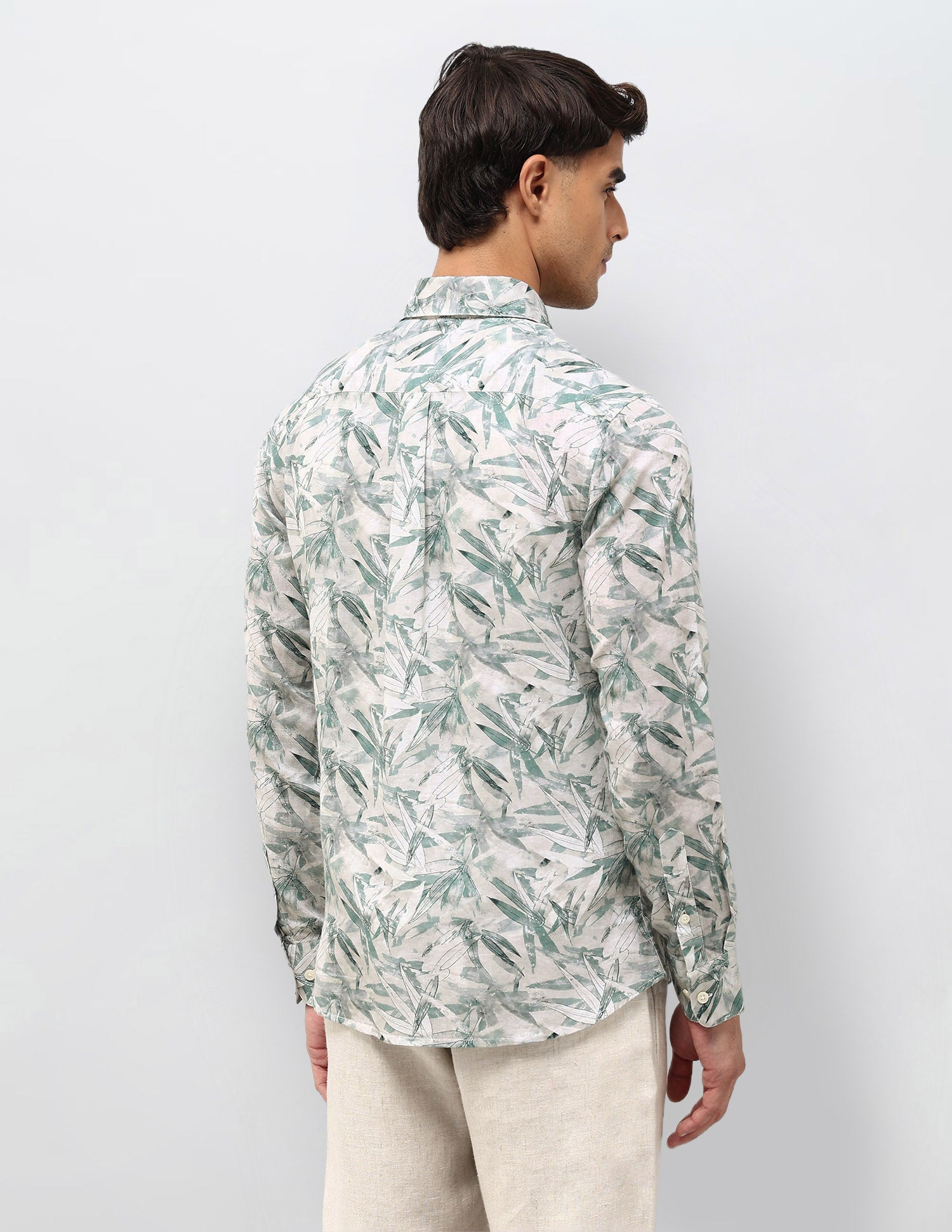 Tropical Printed Tailored Fit shirt Green - U.S. POLO ASSN. | Large