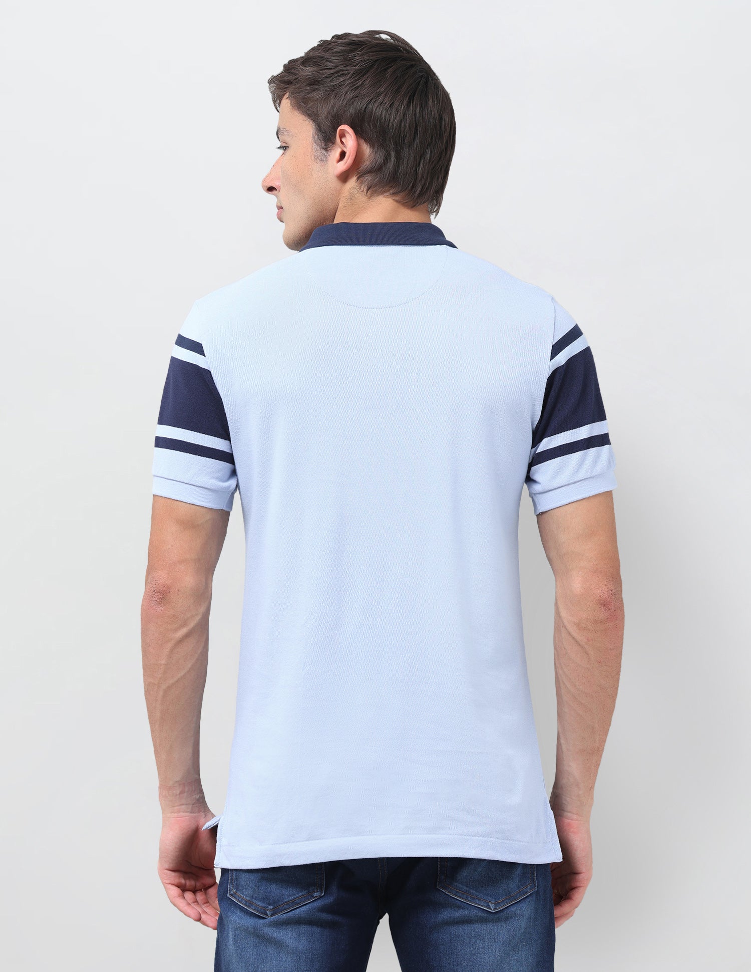 Horizontal Striped Regular Fit Polo Shirt Light Blue - U.S. Polo Assn. India | Large