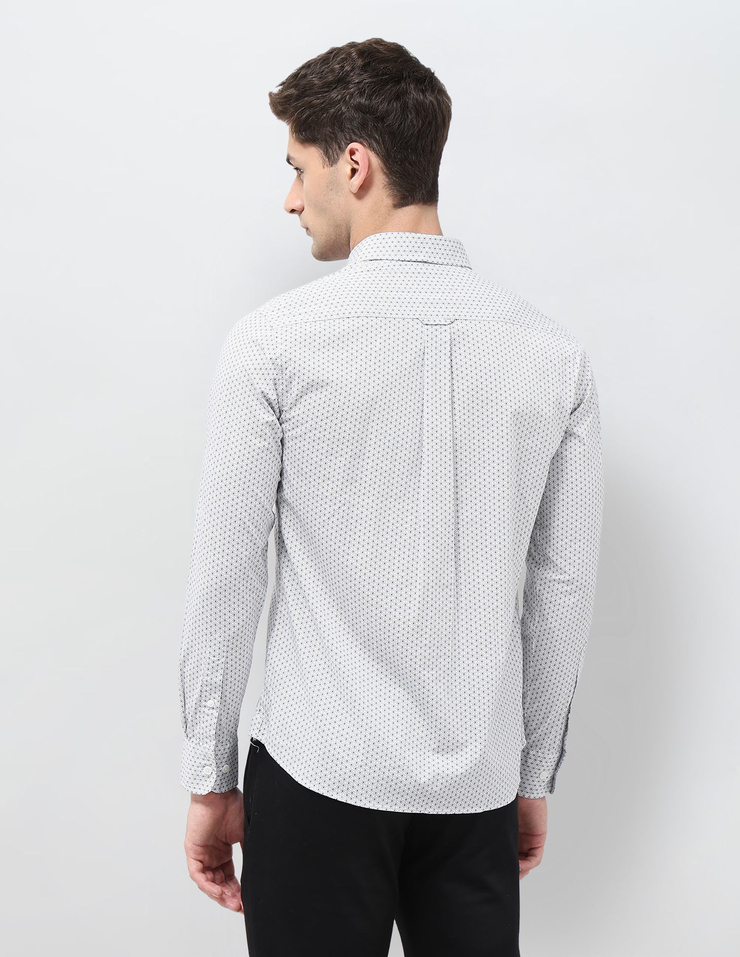 Geometric Printed Tailored Fit Shirt Grey - U.S. POLO ASSN. | Large