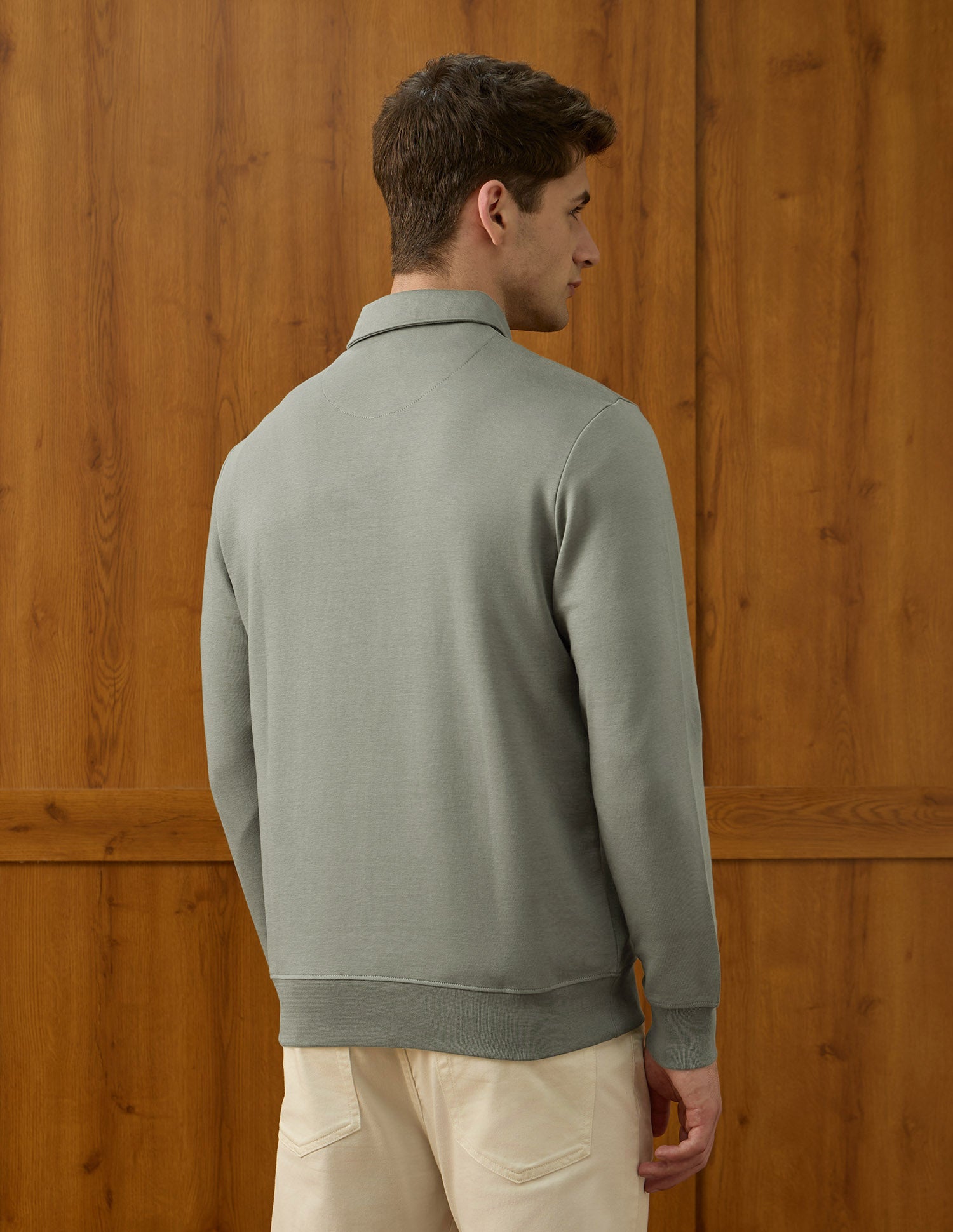 Solid Equestrian Aisle Theater Sweatshirt Light Olive - U.S. POLO ASSN. | Large