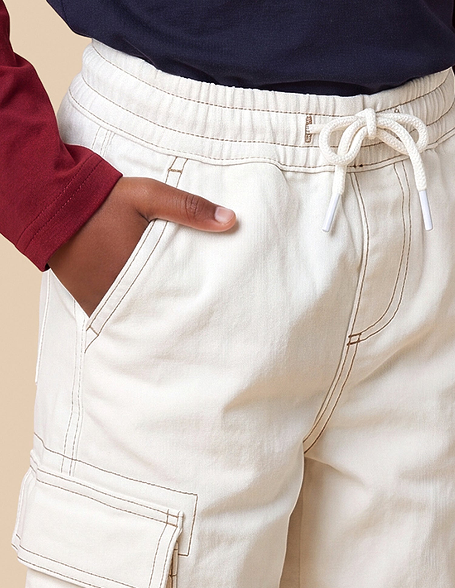 Baggy Fit White Cargo Jeans White - U.S. Polo Assn. India | Large