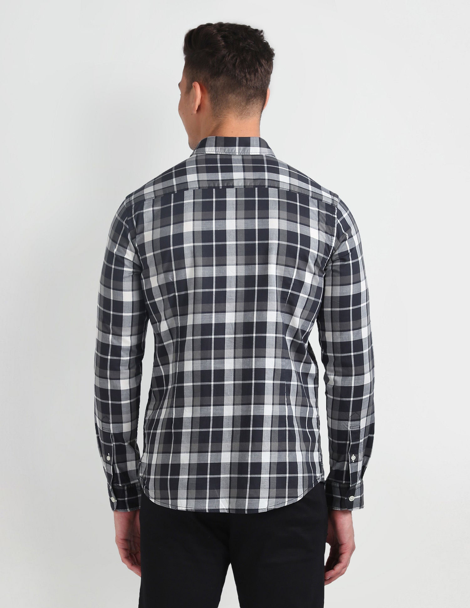 Tartan Check Slim Fit Shirt Black - U.S. Polo Assn. India | Large