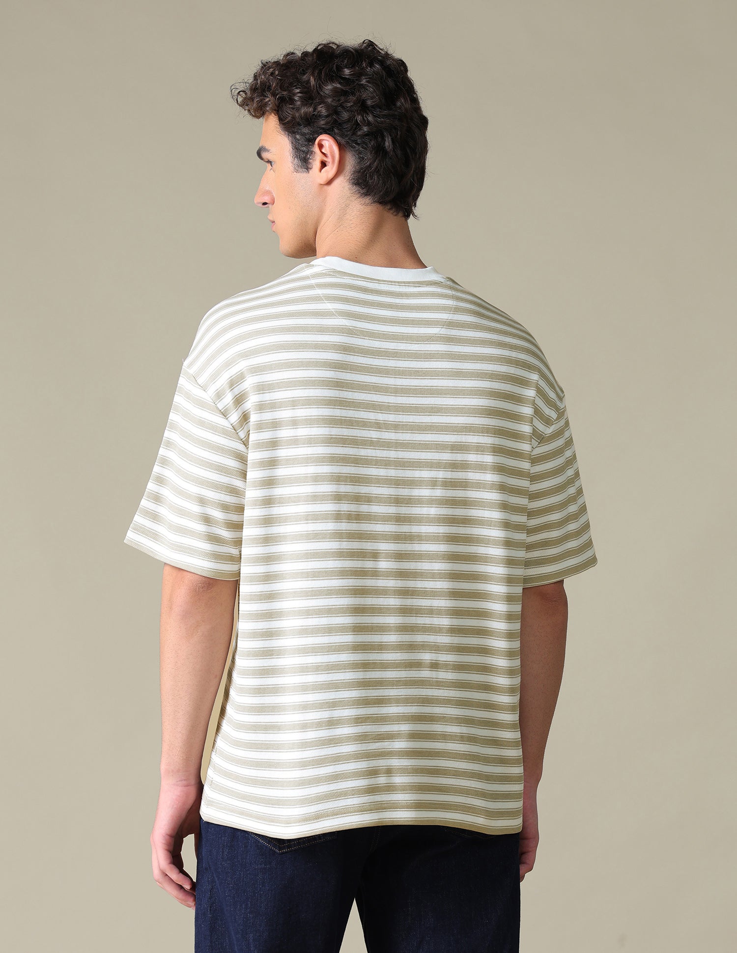 Relaxed Fit Horizontal Striped T-Shirt Khaki - U.S. Polo Assn. India | Large