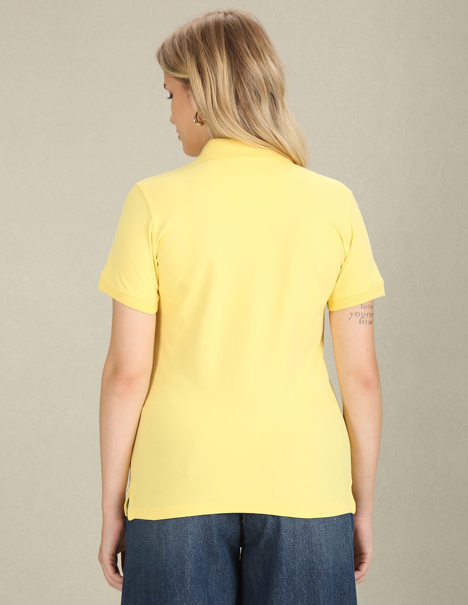 Slim Fit Pique Polo Shirt Yellow - U.S. POLO ASSN. | Large