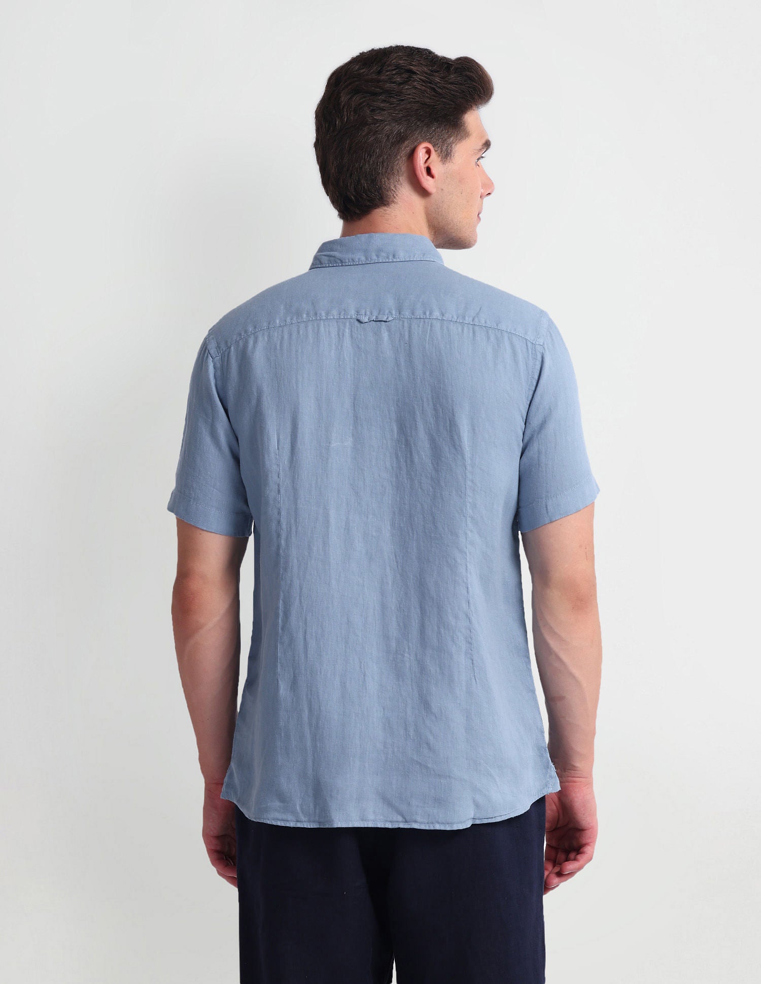 Slim Fit Solid Shirt Light Blue - U.S. Polo Assn. India | Large
