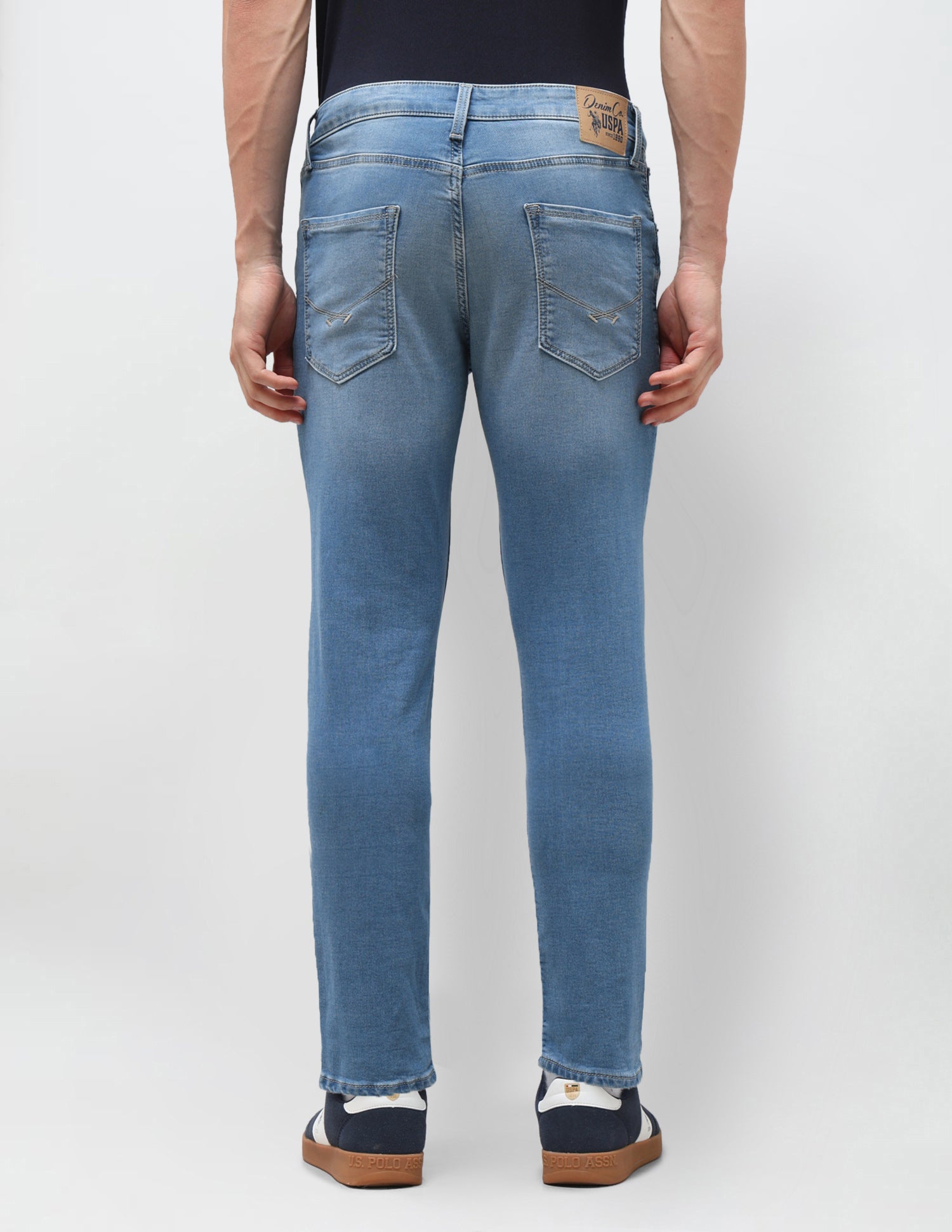 Cole Comfort Cropped Fit Blue Jeans Light Blue - U.S. Polo Assn. India | Large